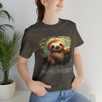 Printify T-Shirt Sloth Serenity - Jersey Short Sleeve Tee