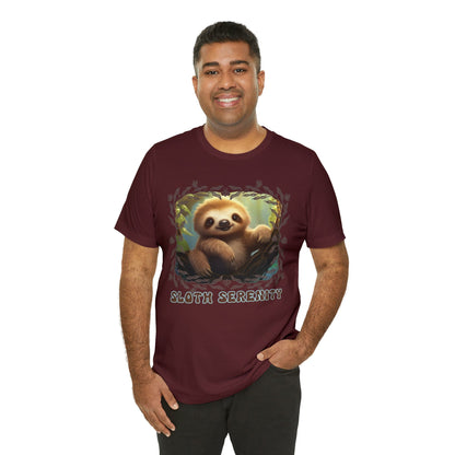 Printify T-Shirt Sloth Serenity - Jersey Short Sleeve Tee