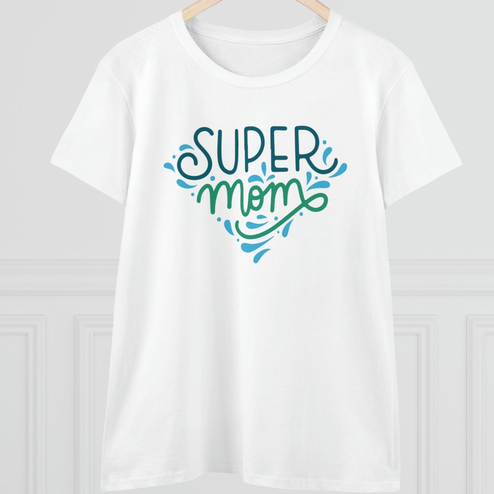 Printify T-Shirt Super Mom - Women's Midweight Cotton Tee