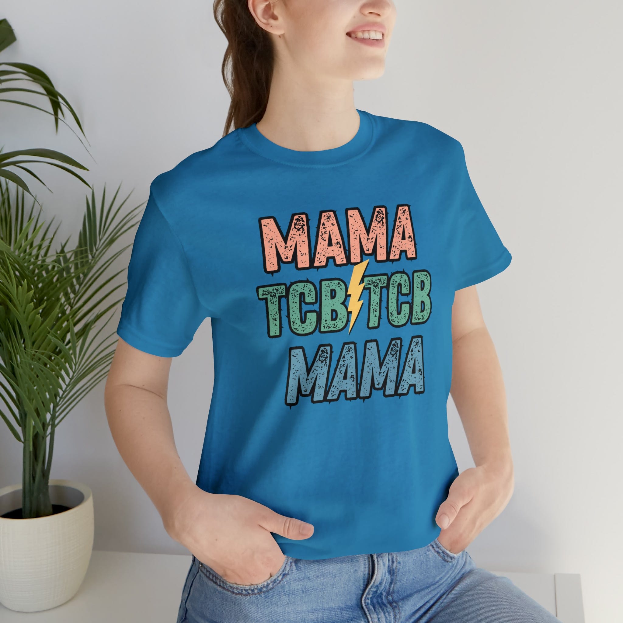 Printify T-Shirt Aqua / S TCB Mama Black - Jersey Short Sleeve Tee