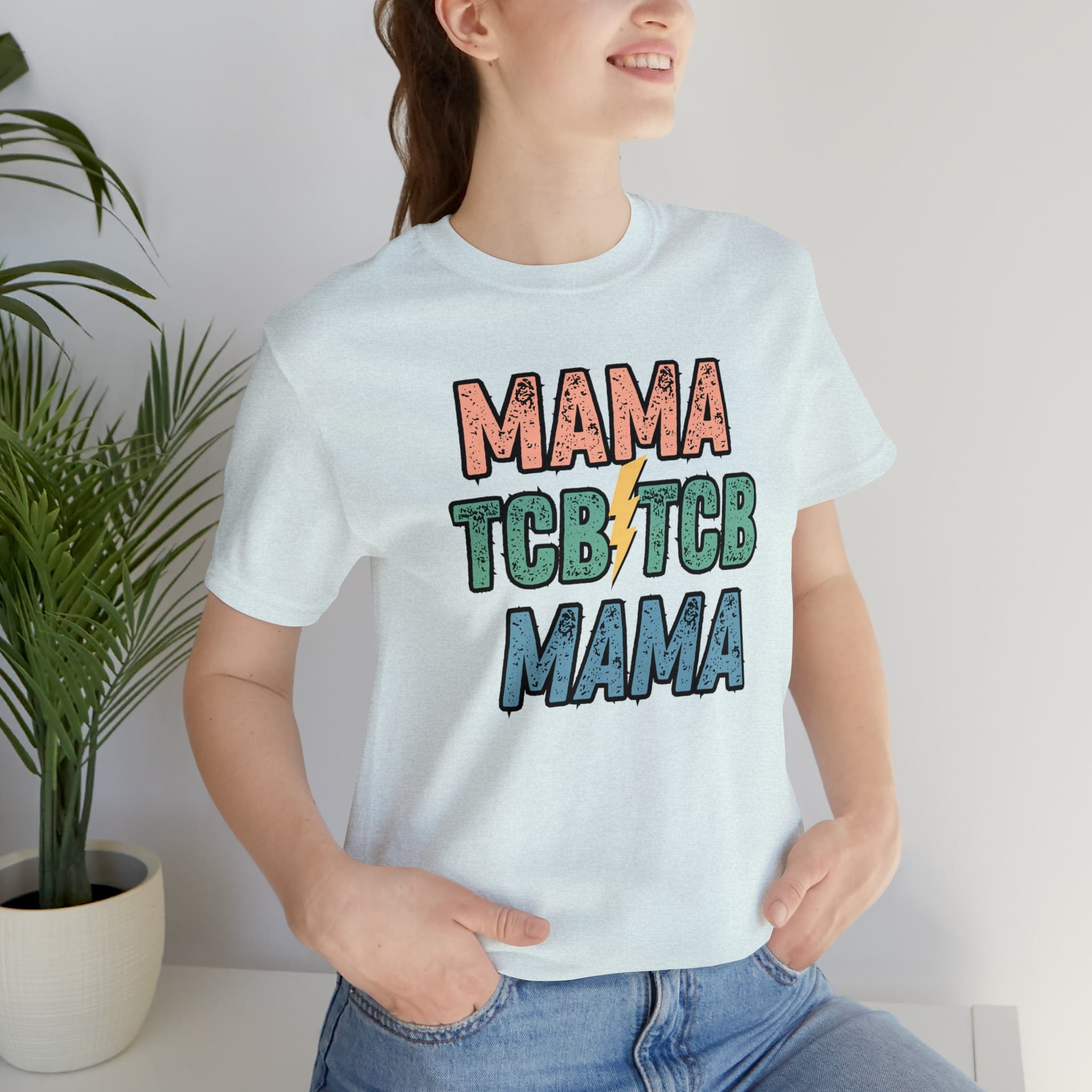 Printify T-Shirt Heather Ice Blue / S TCB Mama Black - Jersey Short Sleeve Tee
