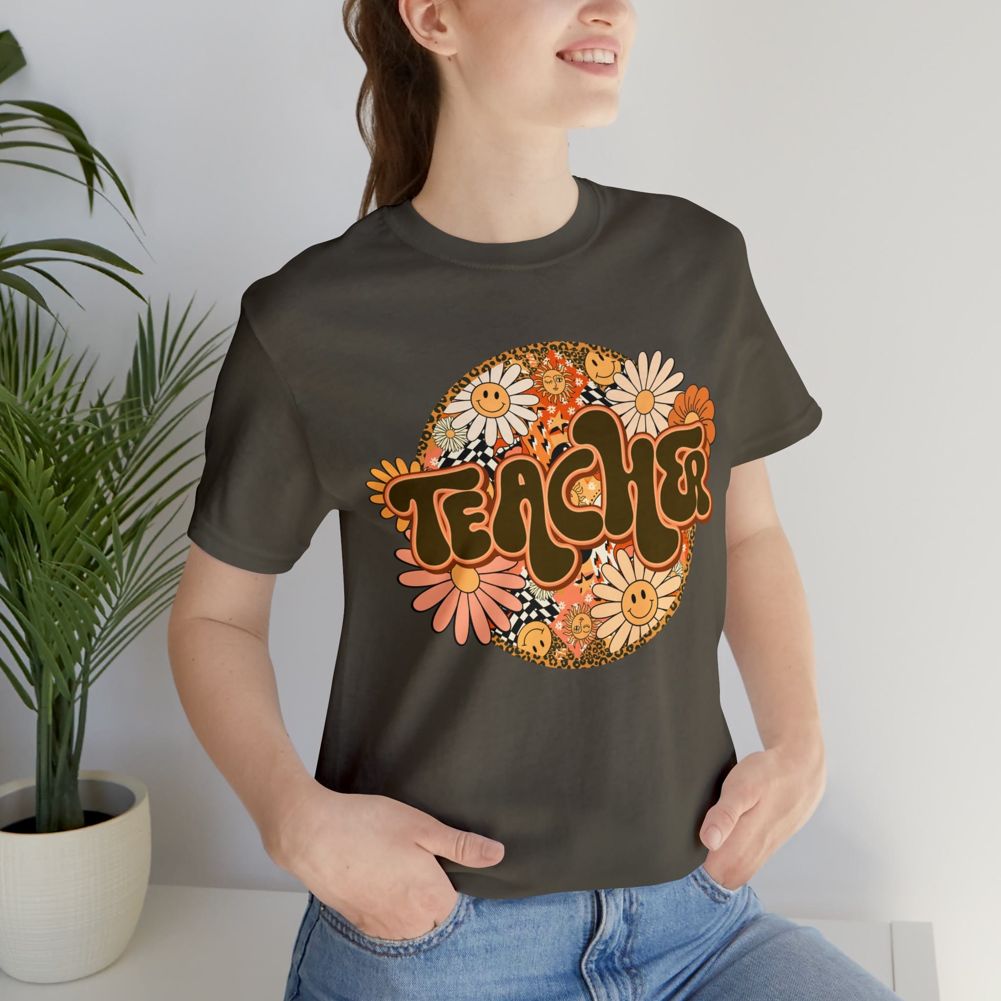 Printify T-Shirt Army / S Teacher T-Shirt - Unisex Jersey Short Sleeve Tee