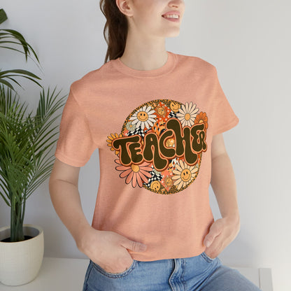 Printify T-Shirt Heather Peach / 3XL Teacher T-Shirt - Unisex Jersey Short Sleeve Tee