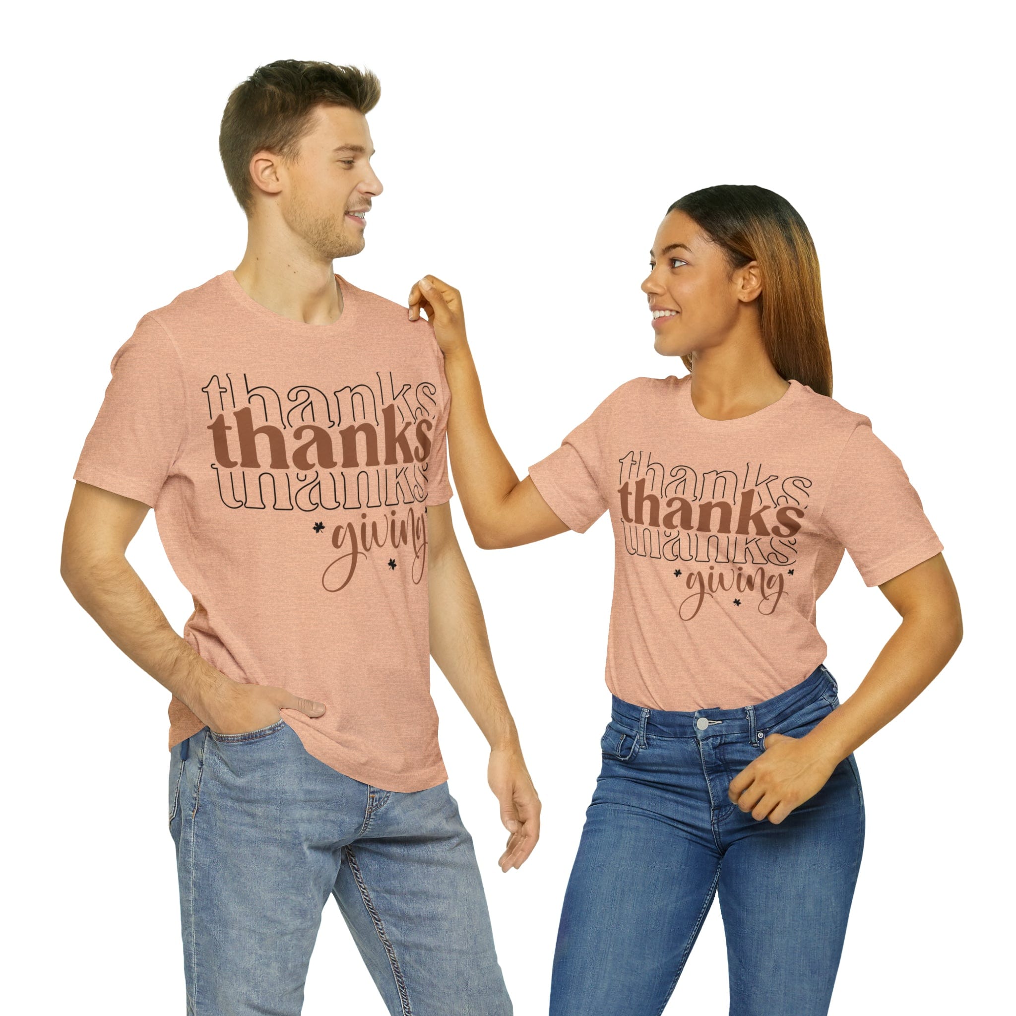 Printify T-Shirt Heather Peach / S THANKSgiving  - Jersey Short Sleeve Tee