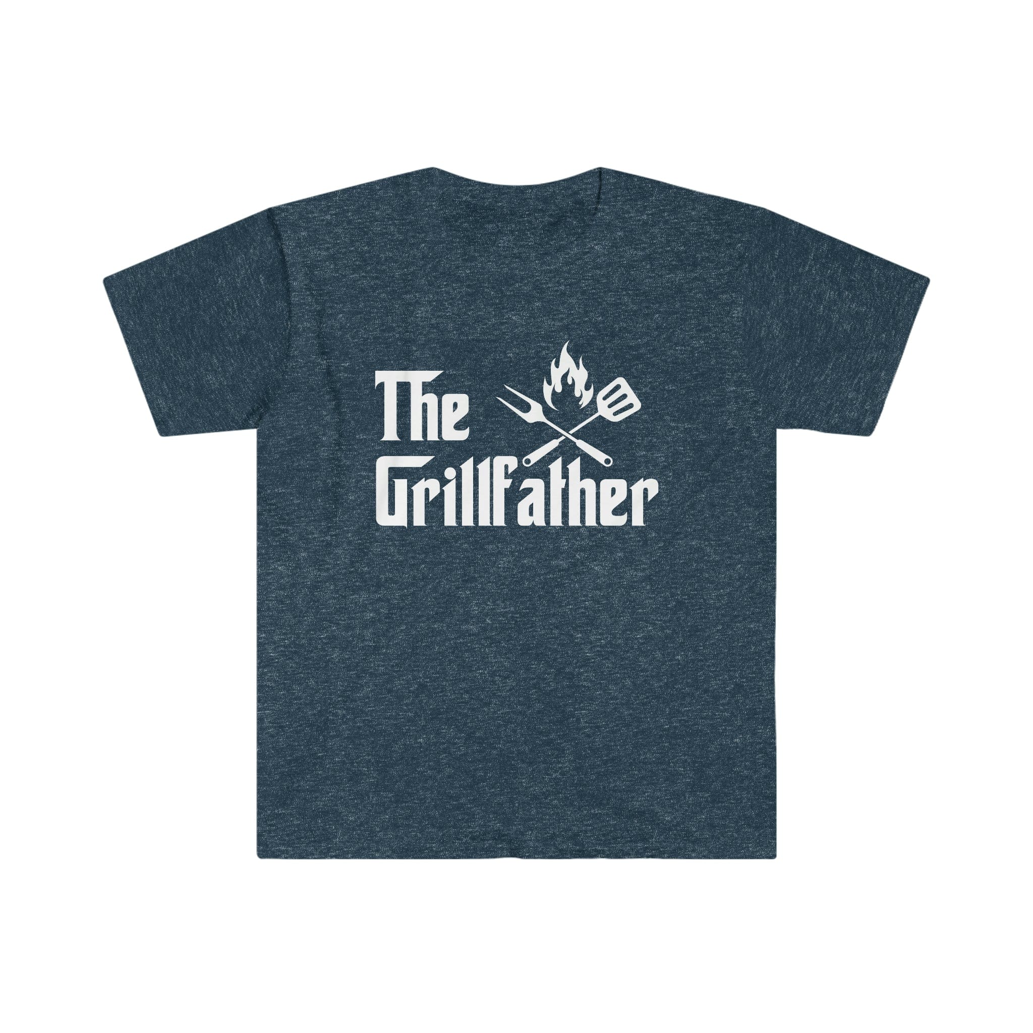 Printify T-Shirt Heather Navy / S The Grillfather White - Unisex Softstyle T-Shirt