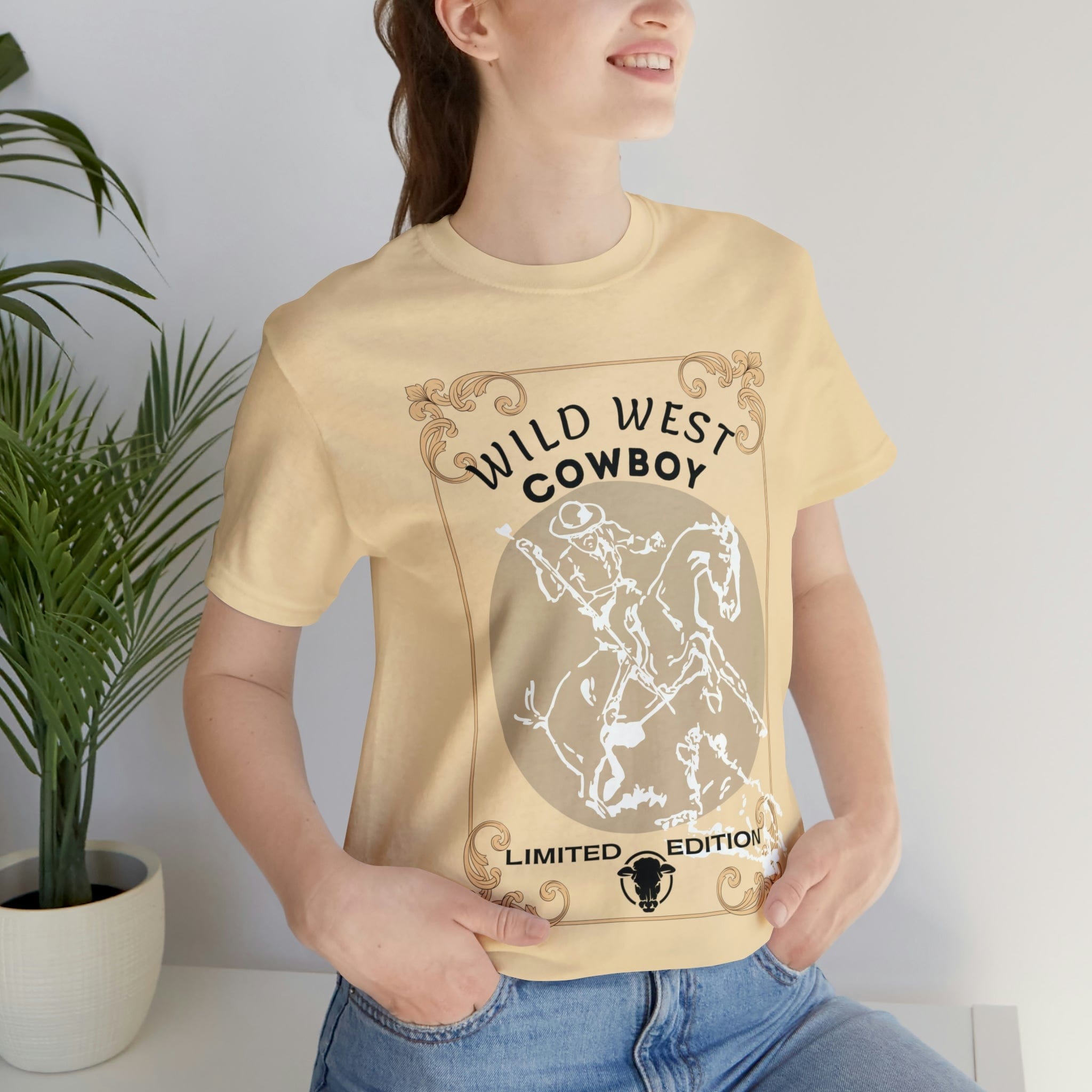 Printify T-Shirt Wild West Cowboy - Unisex Jersey Short Sleeve Tee