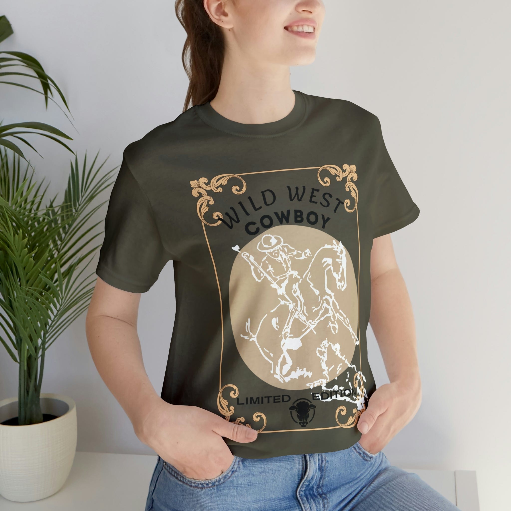 Printify T-Shirt Wild West Cowboy - Unisex Jersey Short Sleeve Tee