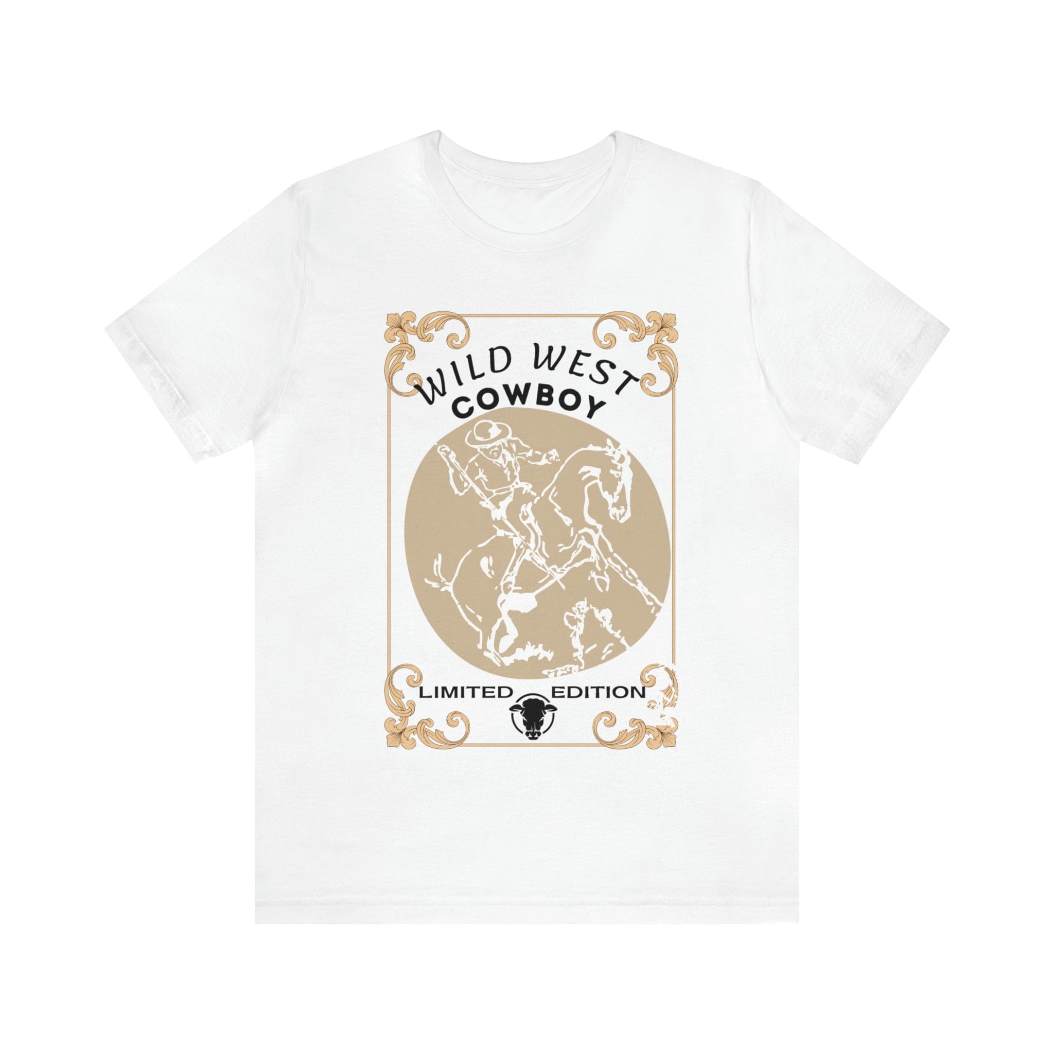 Printify T-Shirt White / S Wild West Cowboy - Unisex Jersey Short Sleeve Tee