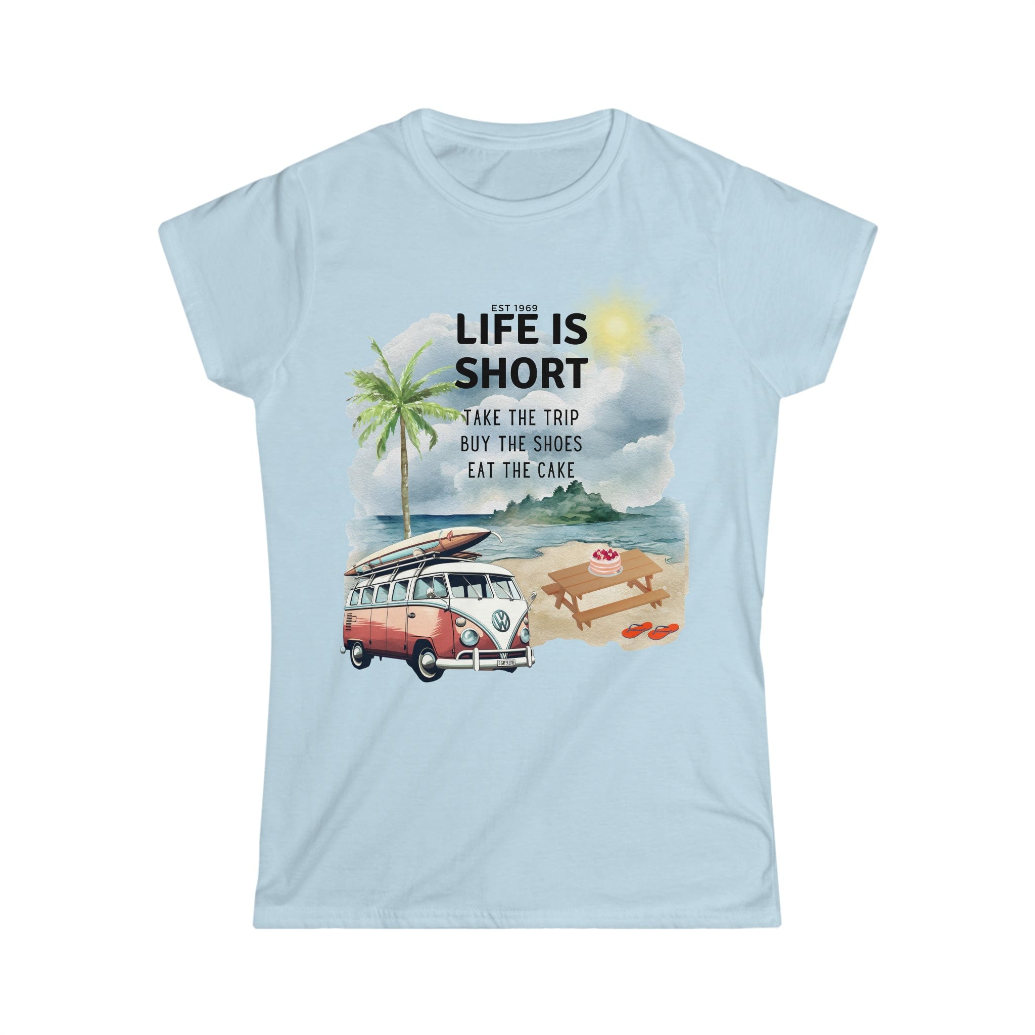 Printify T-Shirt Light Blue / S Women's Softstyle Tee