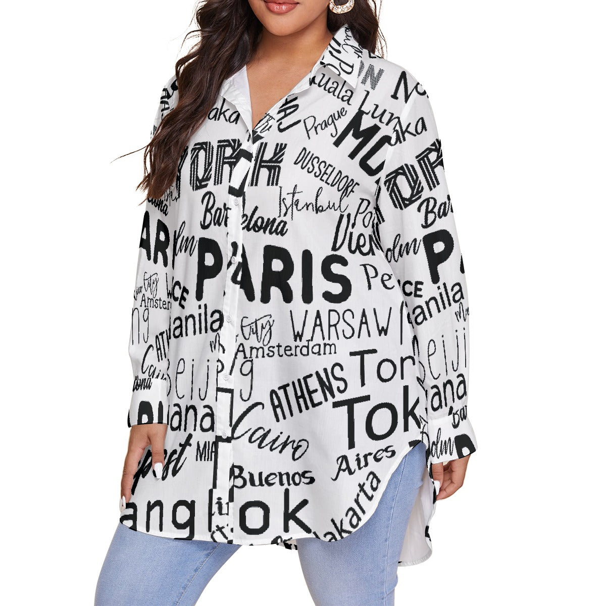 Travel Diva - Women's Shirt With Long Sleeve(Plus Size)