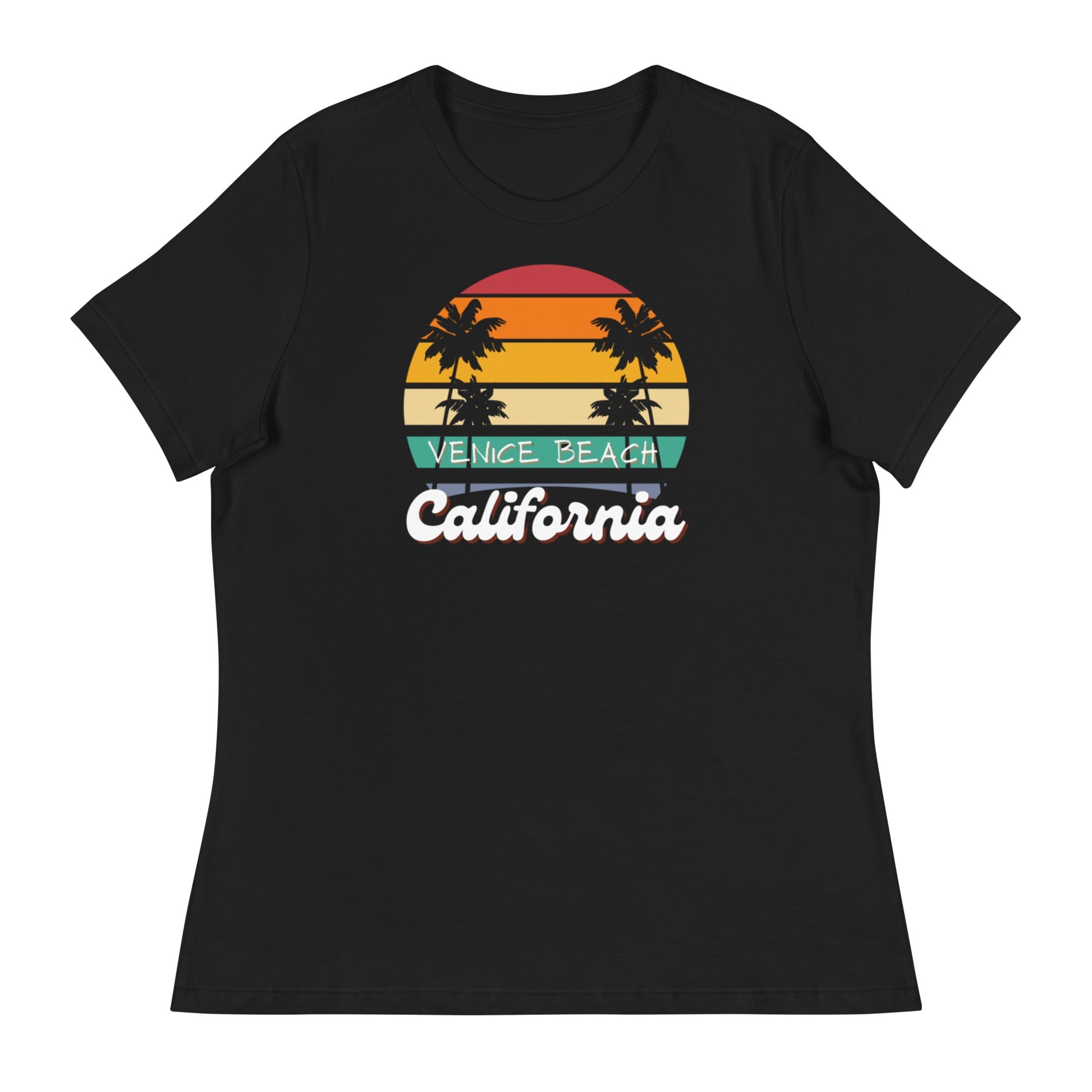 Spruced Roost Black / S Venice Beach California - Women's Relaxed T-Shirt