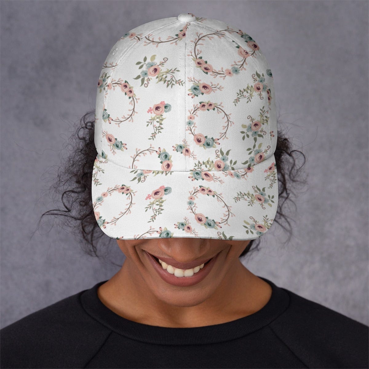 Yoycol Women's U / White Delicate Floral Peaked Cap