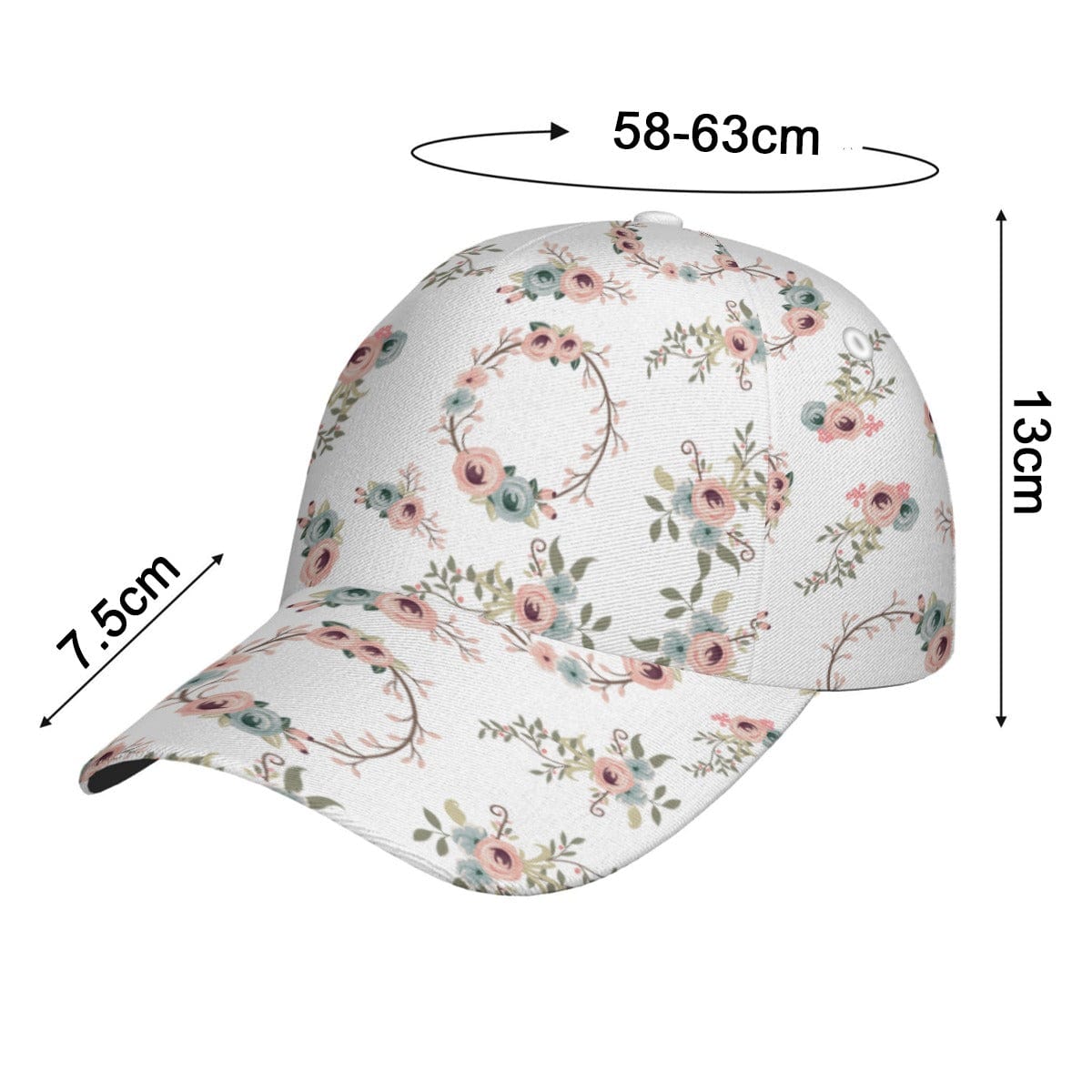 Yoycol Women's U / White Delicate Floral Peaked Cap