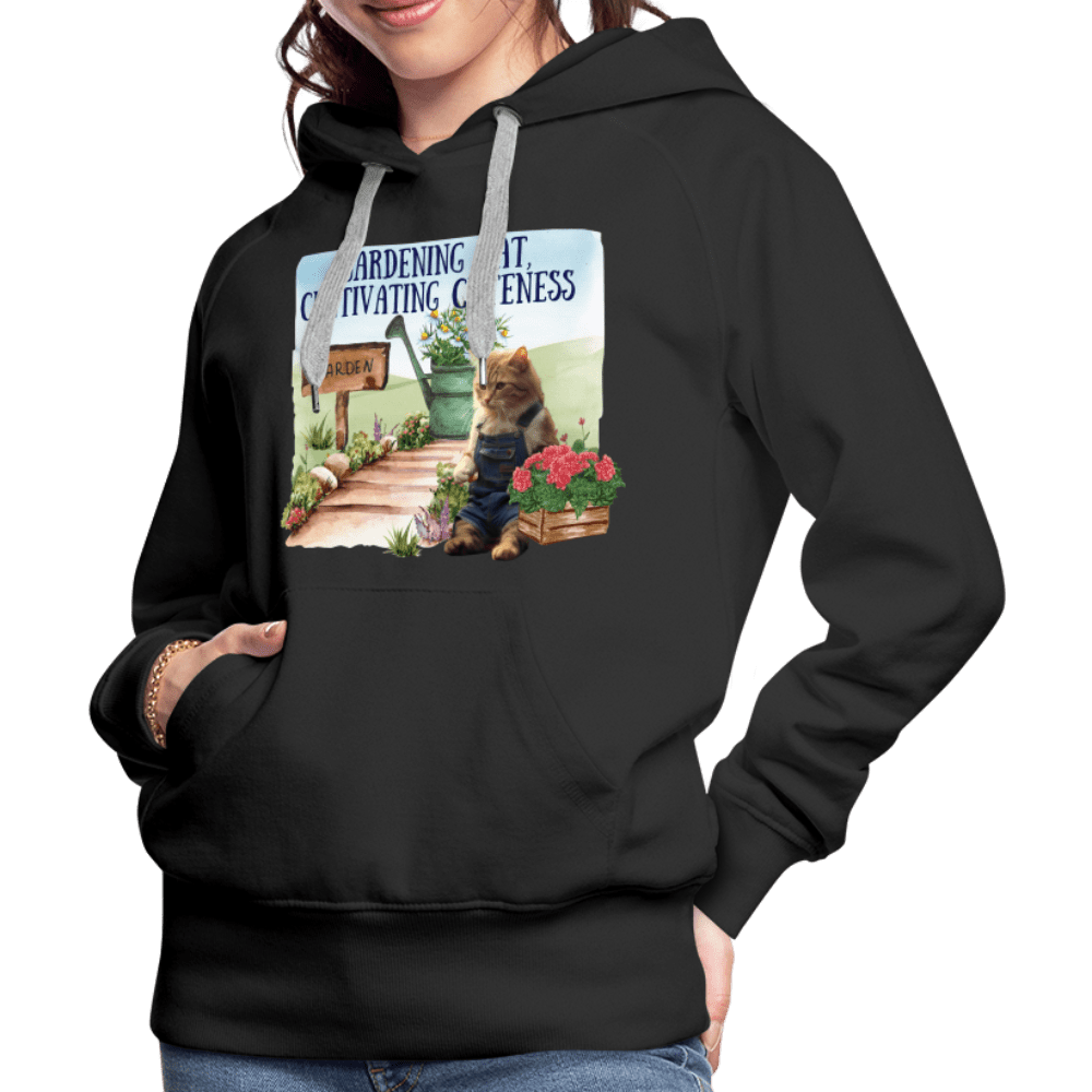 SPOD Women’s Premium Hoodie | Spreadshirt 444 Gardening Cat, Cultivating Cuteness - Women’s Premium Hoodie