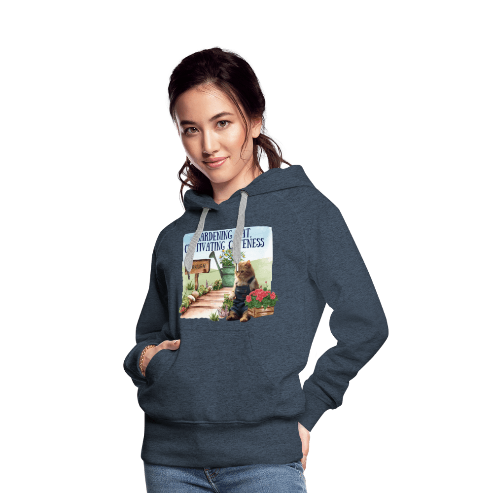 SPOD Women’s Premium Hoodie | Spreadshirt 444 Gardening Cat, Cultivating Cuteness - Women’s Premium Hoodie