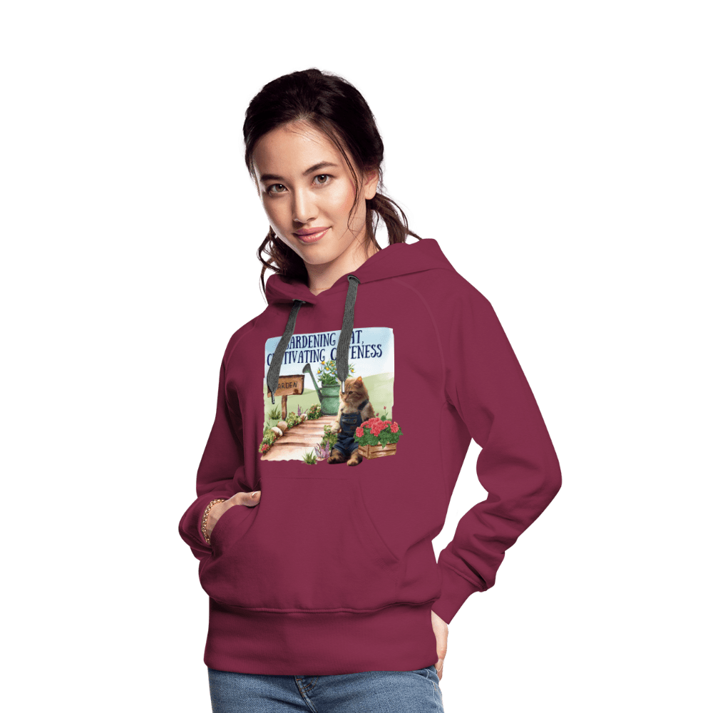 SPOD Women’s Premium Hoodie | Spreadshirt 444 Gardening Cat, Cultivating Cuteness - Women’s Premium Hoodie