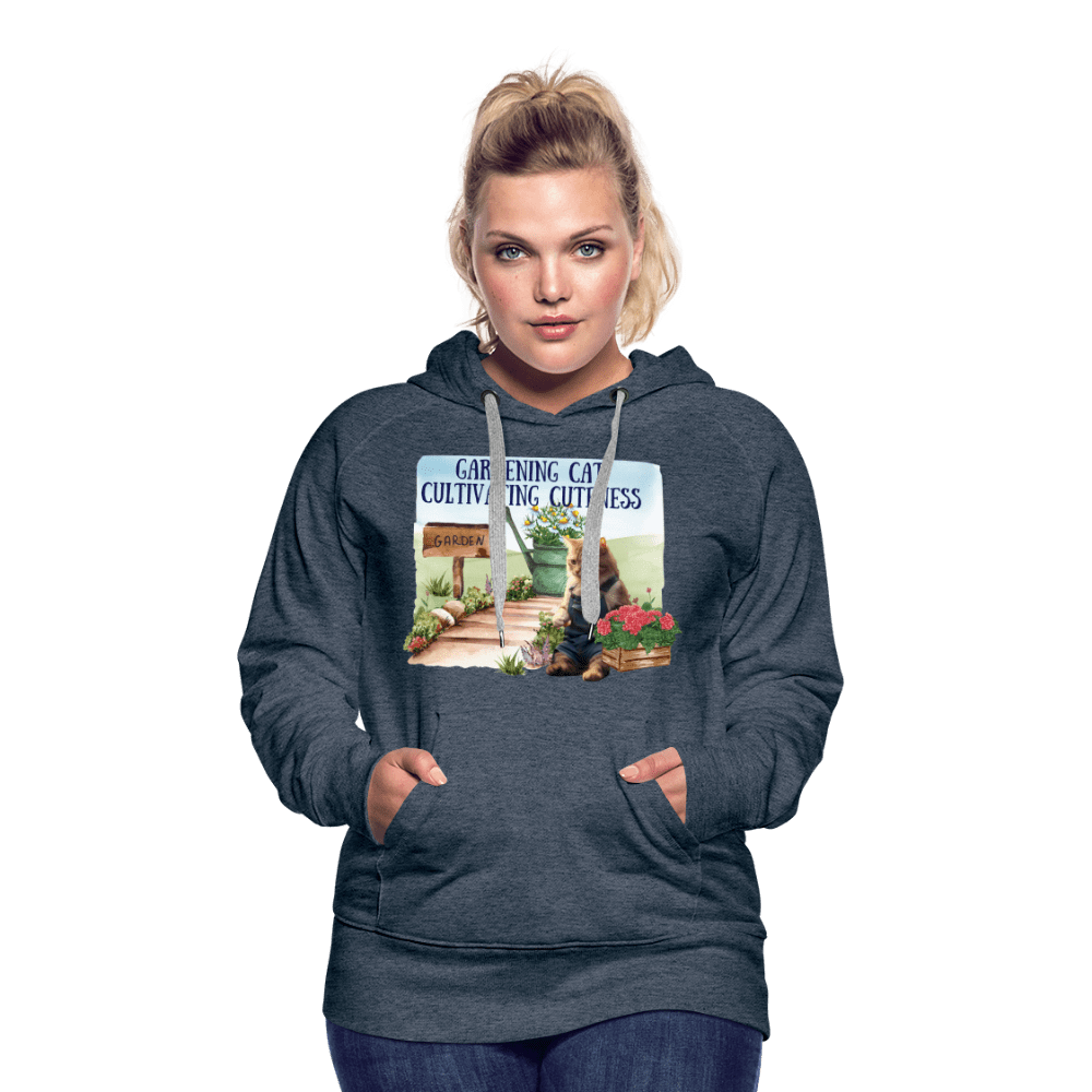 SPOD Women’s Premium Hoodie | Spreadshirt 444 Gardening Cat, Cultivating Cuteness - Women’s Premium Hoodie