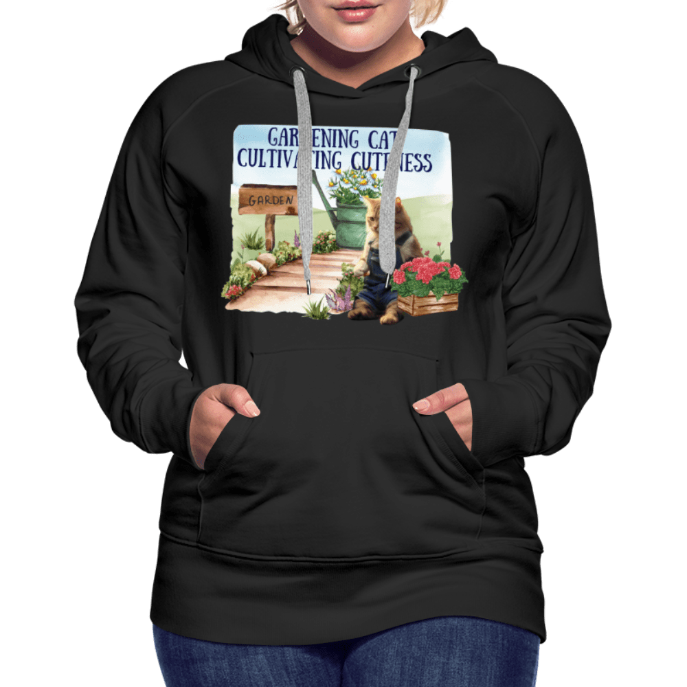 SPOD Women’s Premium Hoodie | Spreadshirt 444 Gardening Cat, Cultivating Cuteness - Women’s Premium Hoodie