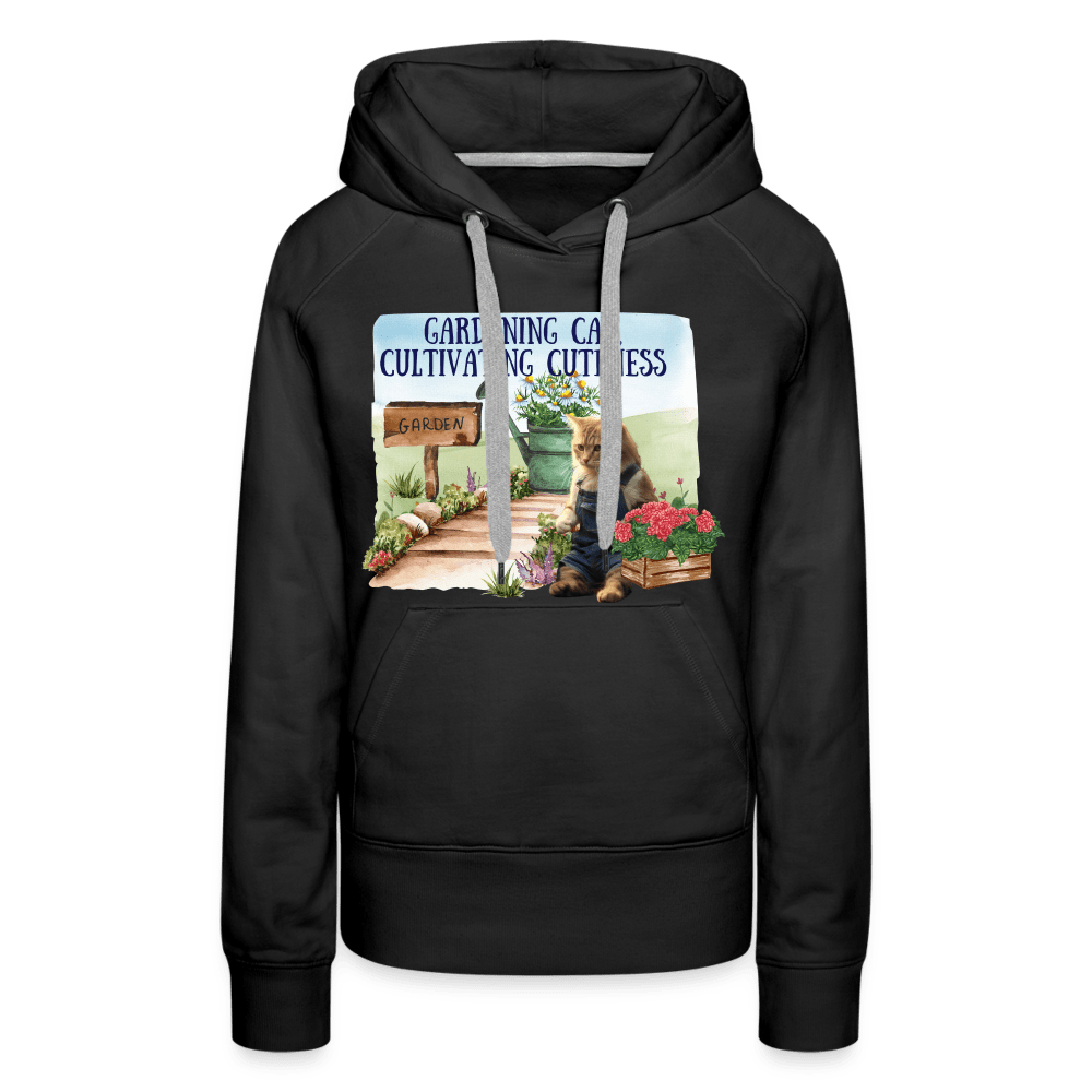 SPOD Women’s Premium Hoodie | Spreadshirt 444 Gardening Cat, Cultivating Cuteness - Women’s Premium Hoodie