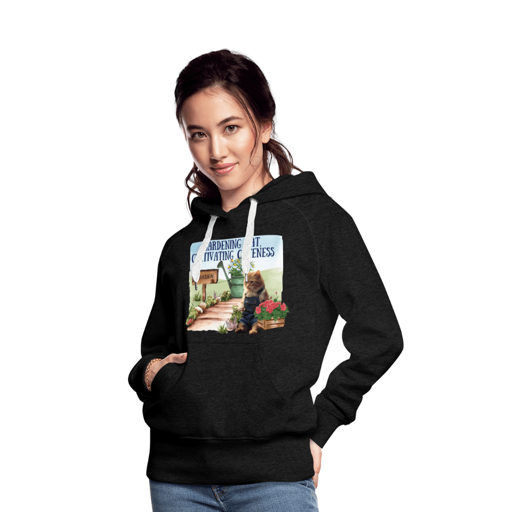 SPOD Women’s Premium Hoodie | Spreadshirt 444 Gardening Cat, Cultivating Cuteness - Women’s Premium Hoodie