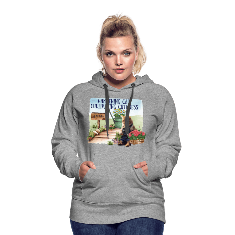 SPOD Women’s Premium Hoodie | Spreadshirt 444 Gardening Cat, Cultivating Cuteness - Women’s Premium Hoodie