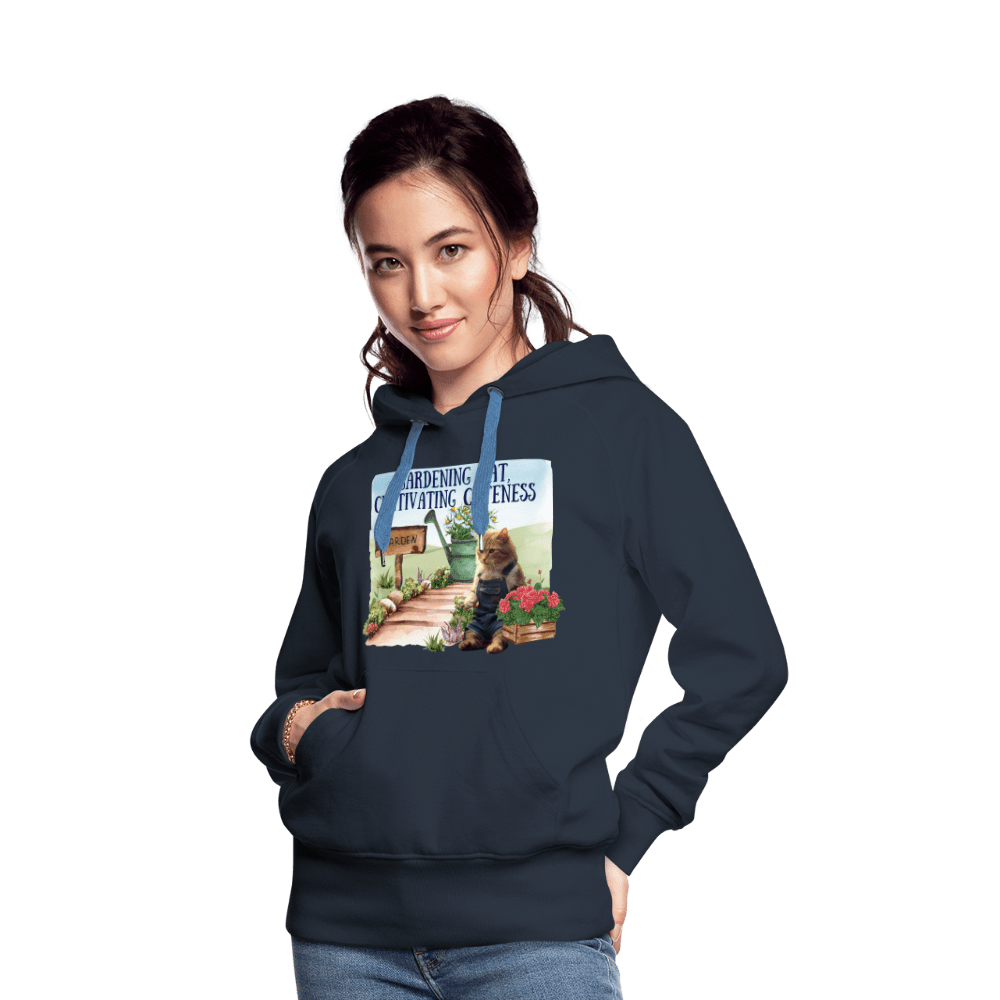 SPOD Women’s Premium Hoodie | Spreadshirt 444 navy / S Gardening Cat, Cultivating Cuteness - Women’s Premium Hoodie