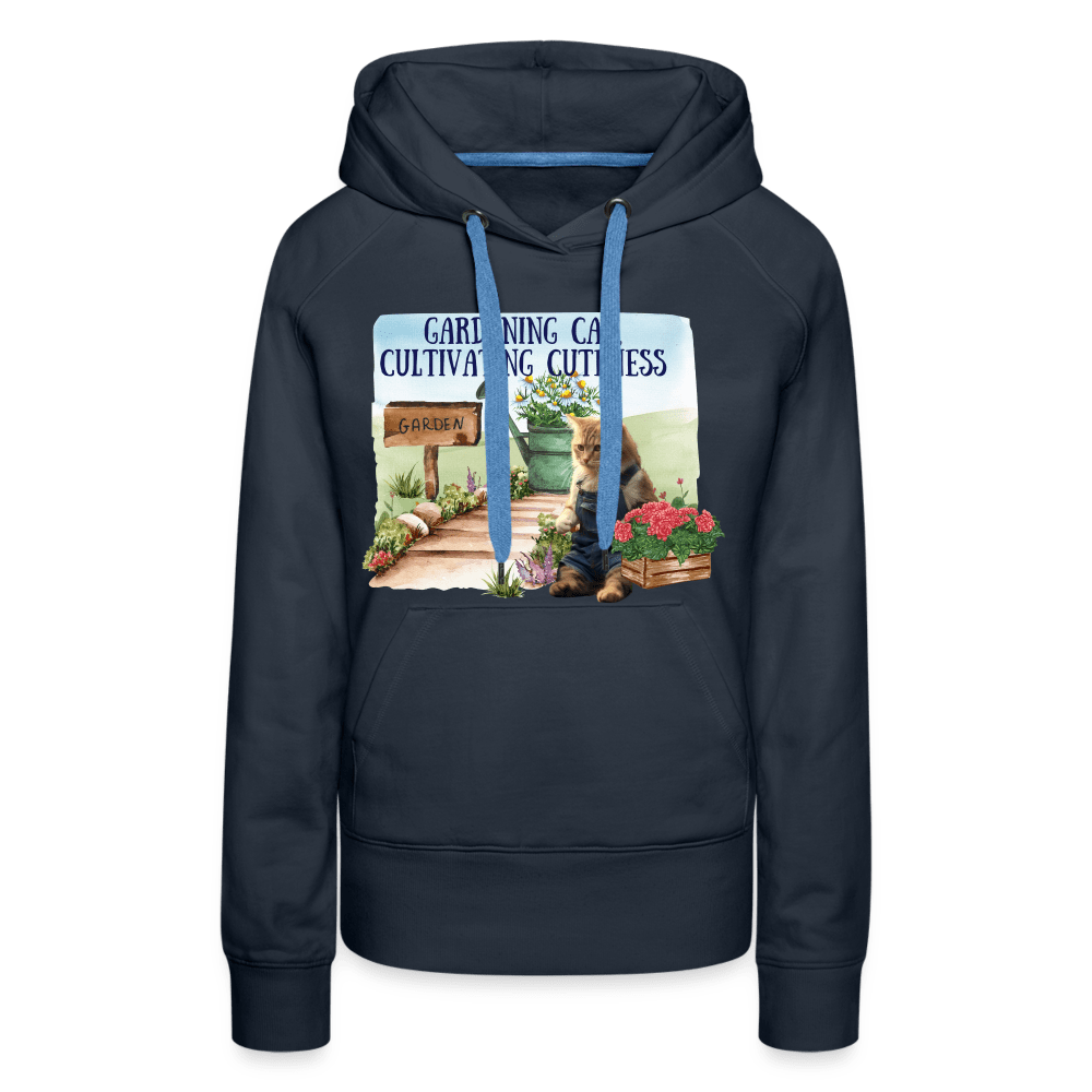 SPOD Women’s Premium Hoodie | Spreadshirt 444 Gardening Cat, Cultivating Cuteness - Women’s Premium Hoodie