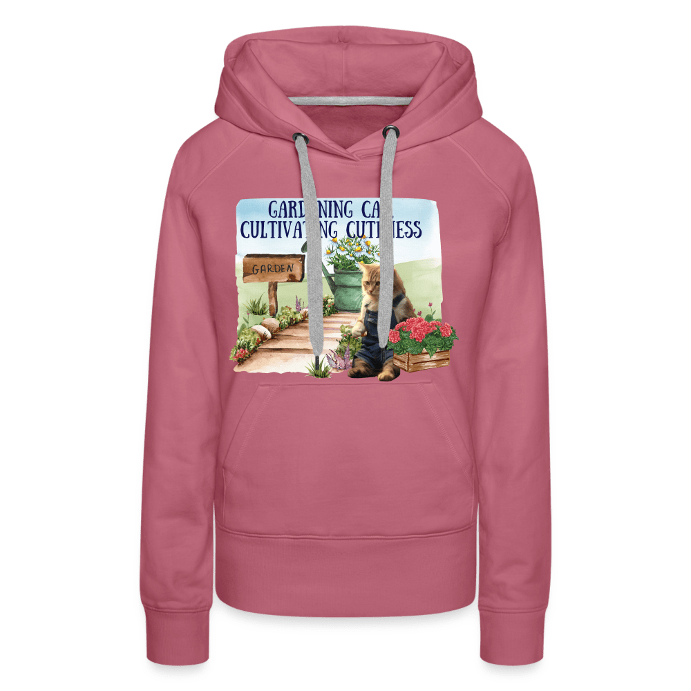 SPOD Women’s Premium Hoodie | Spreadshirt 444 Gardening Cat, Cultivating Cuteness - Women’s Premium Hoodie