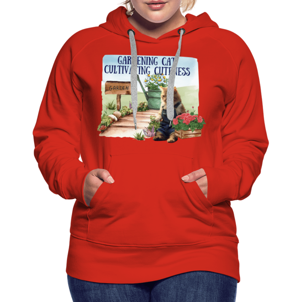 SPOD Women’s Premium Hoodie | Spreadshirt 444 Gardening Cat, Cultivating Cuteness - Women’s Premium Hoodie