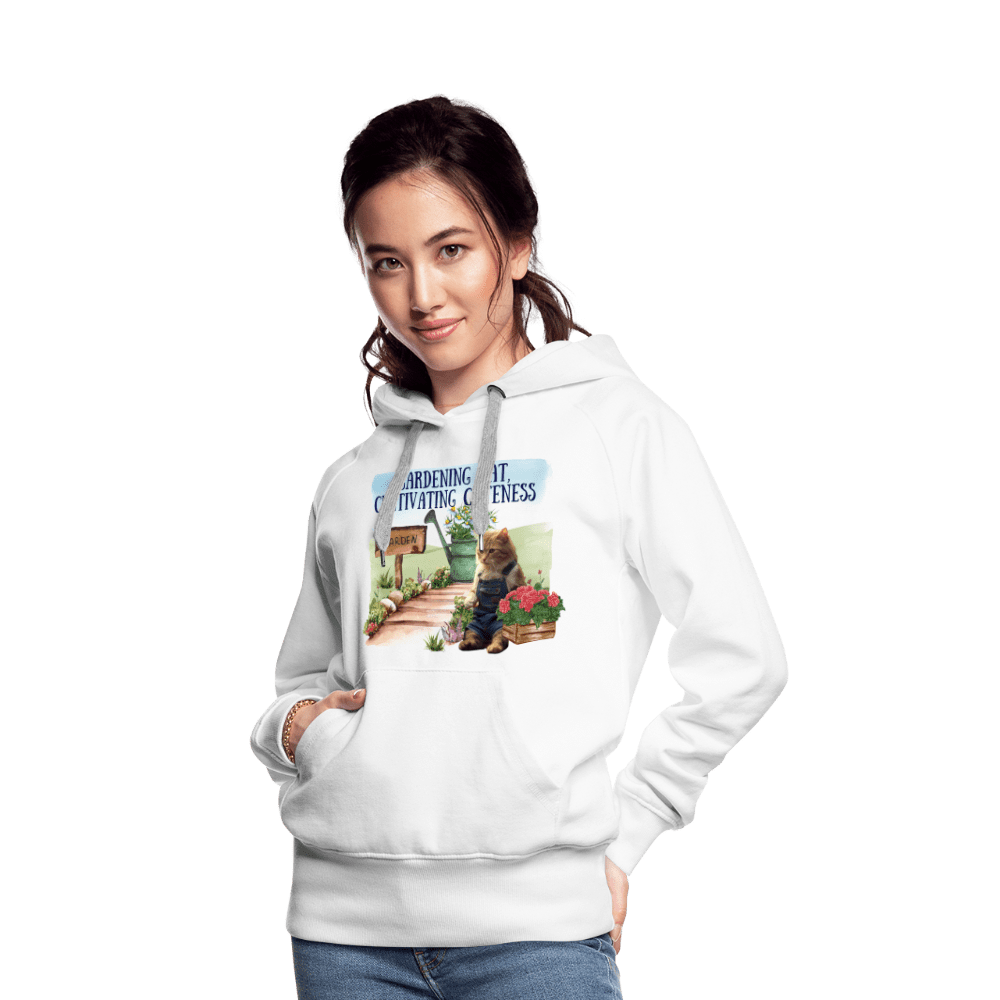 SPOD Women’s Premium Hoodie | Spreadshirt 444 Gardening Cat, Cultivating Cuteness - Women’s Premium Hoodie