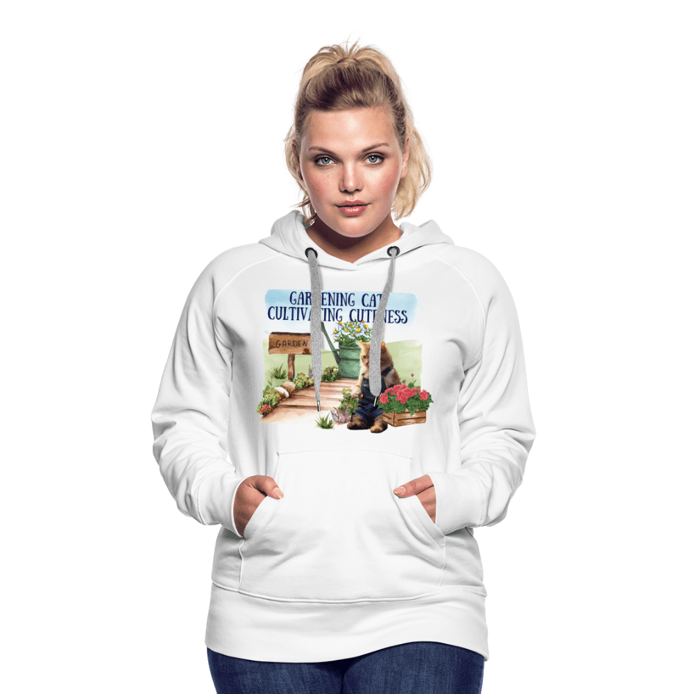 SPOD Women’s Premium Hoodie | Spreadshirt 444 Gardening Cat, Cultivating Cuteness - Women’s Premium Hoodie