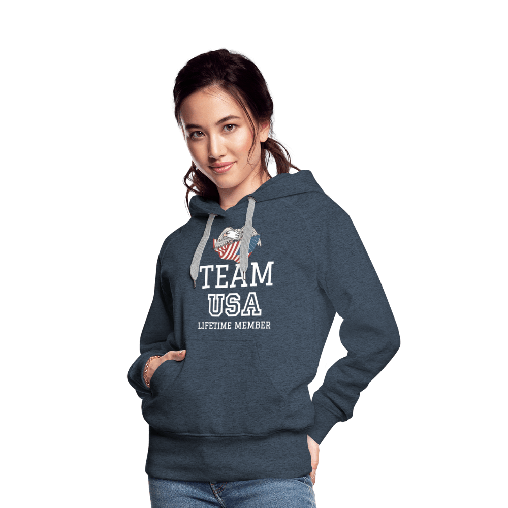 SPOD Women’s Premium Hoodie | Spreadshirt 444 heather denim / S Team USA - Lifetime Member  - Women’s Premium Hoodie