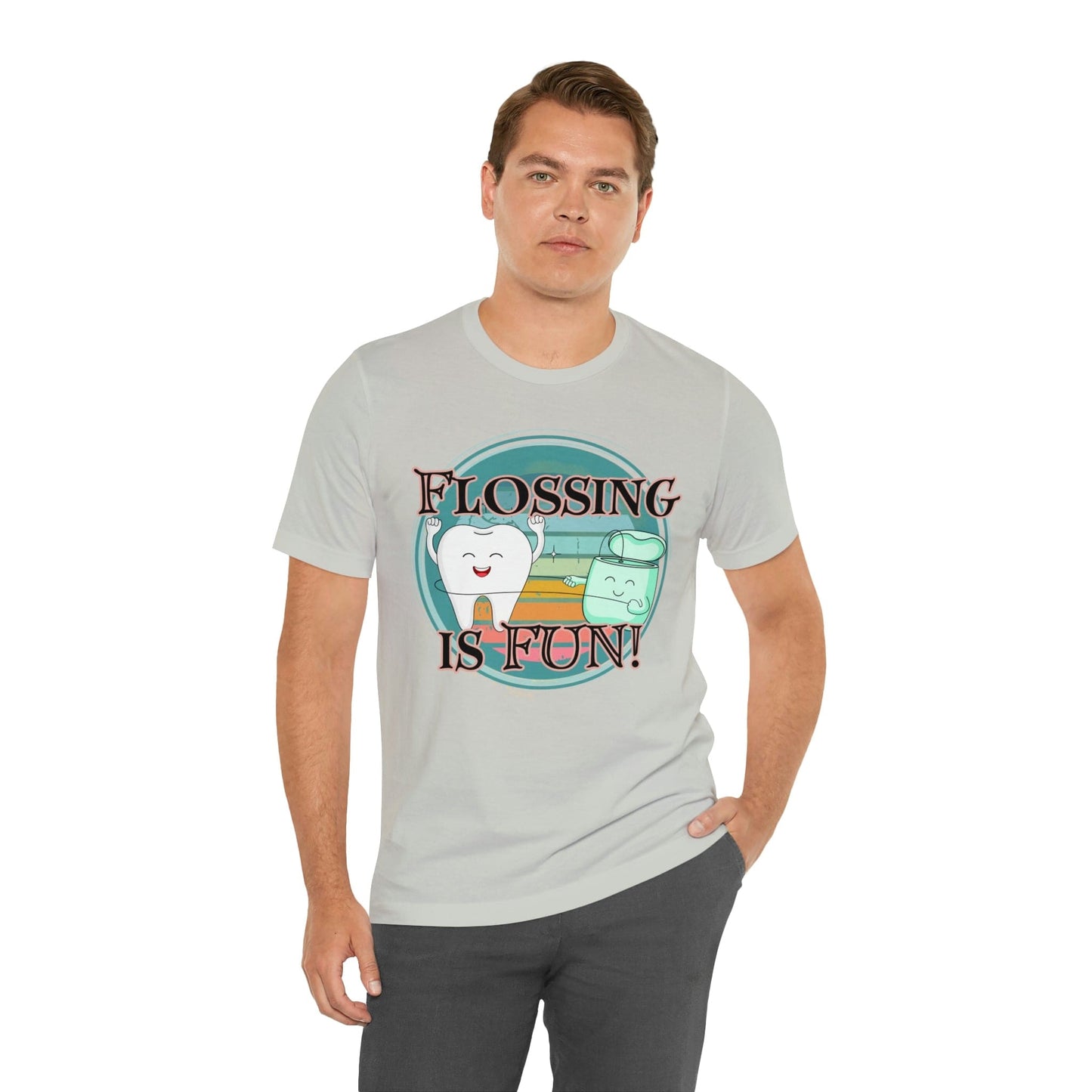 Printify T-Shirt Flossing is fun! Unisex Jersey Short Sleeve Tee