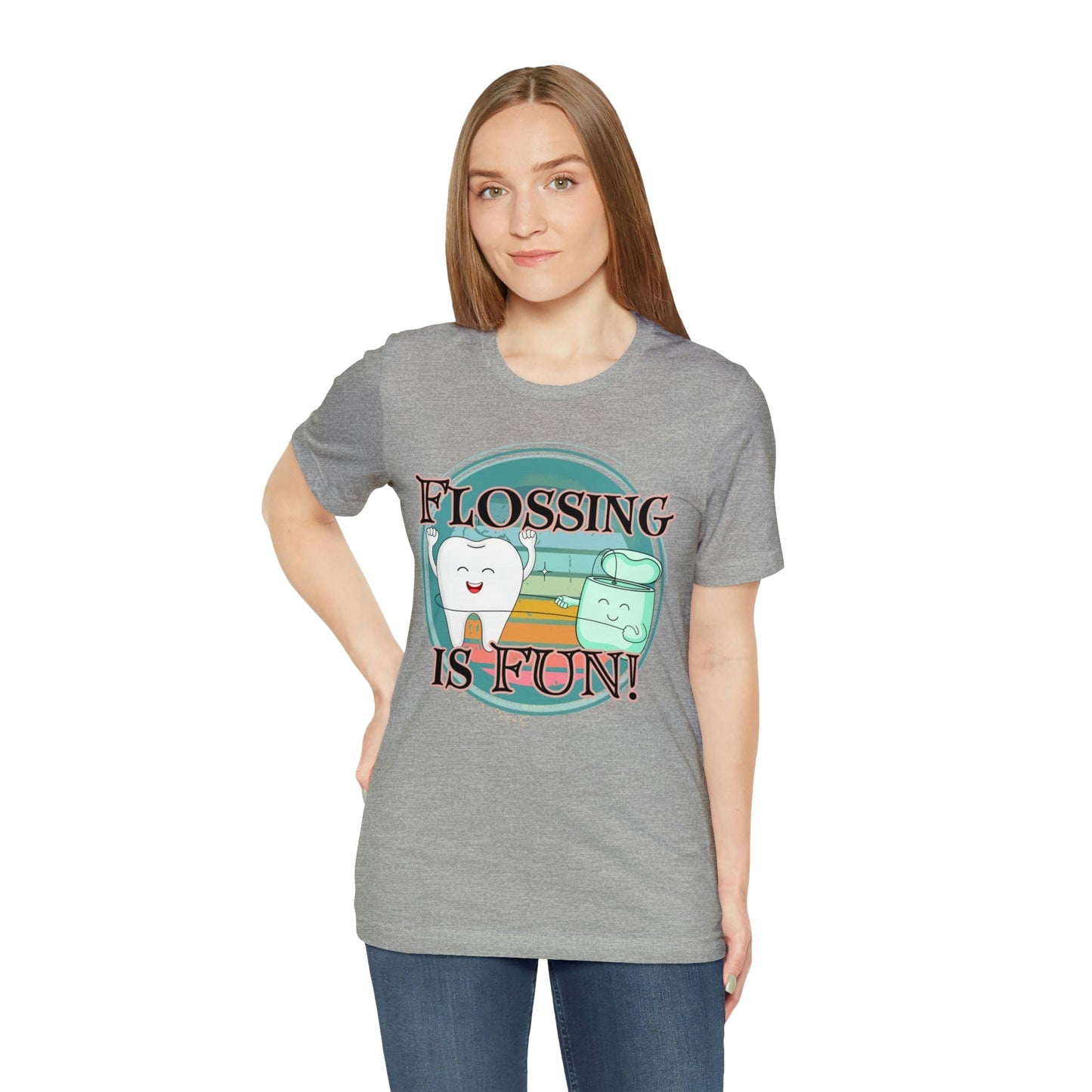 Printify T-Shirt Flossing is fun! Unisex Jersey Short Sleeve Tee