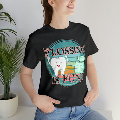 Printify T-Shirt Flossing is fun! Unisex Jersey Short Sleeve Tee