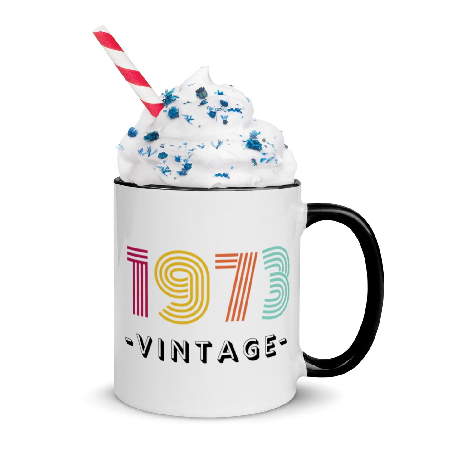 Spruced Roost Black 1973 Vintage! 50th Birthday Mug with Color Inside