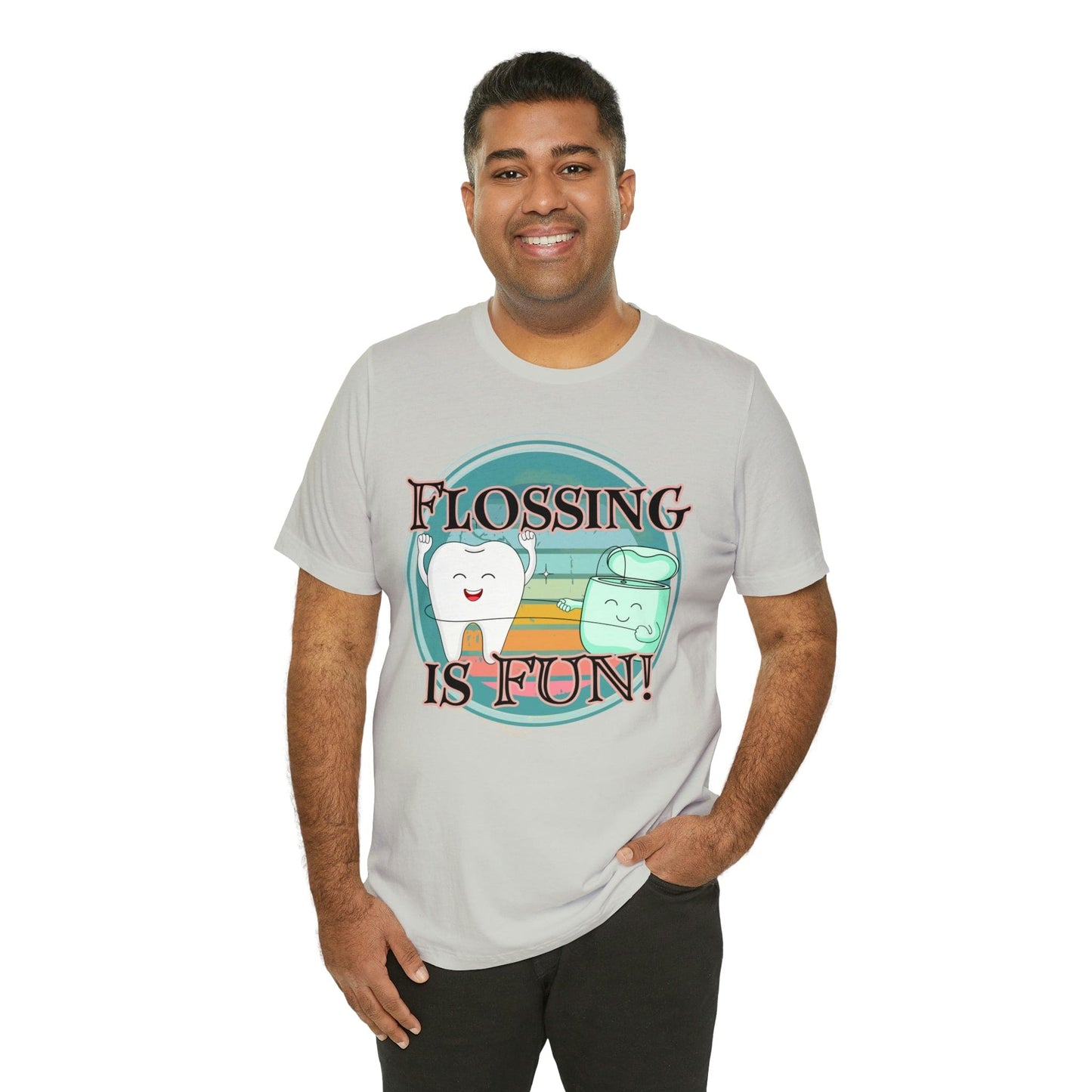 Printify T-Shirt Flossing is fun! Unisex Jersey Short Sleeve Tee