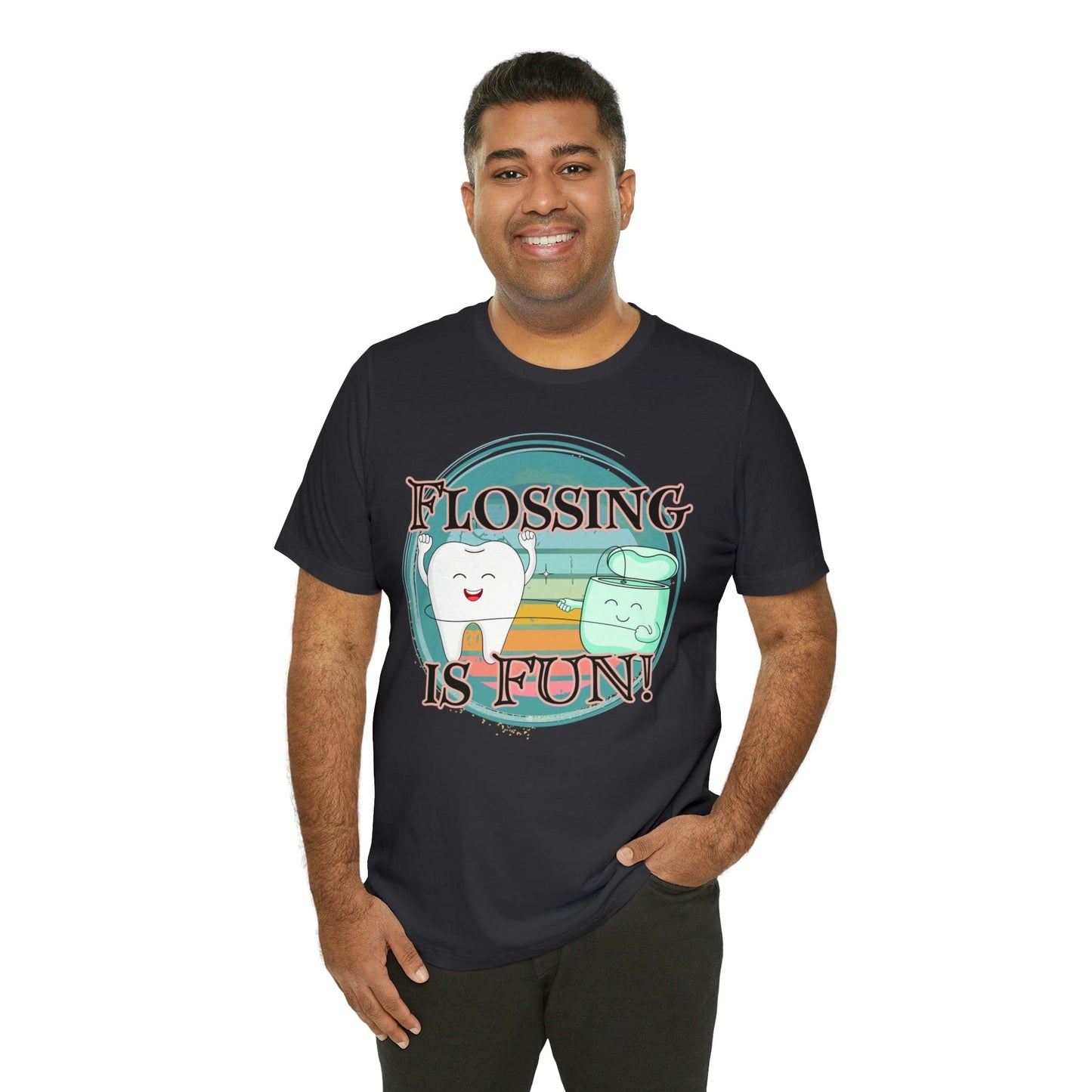 Printify T-Shirt Flossing is fun! Unisex Jersey Short Sleeve Tee