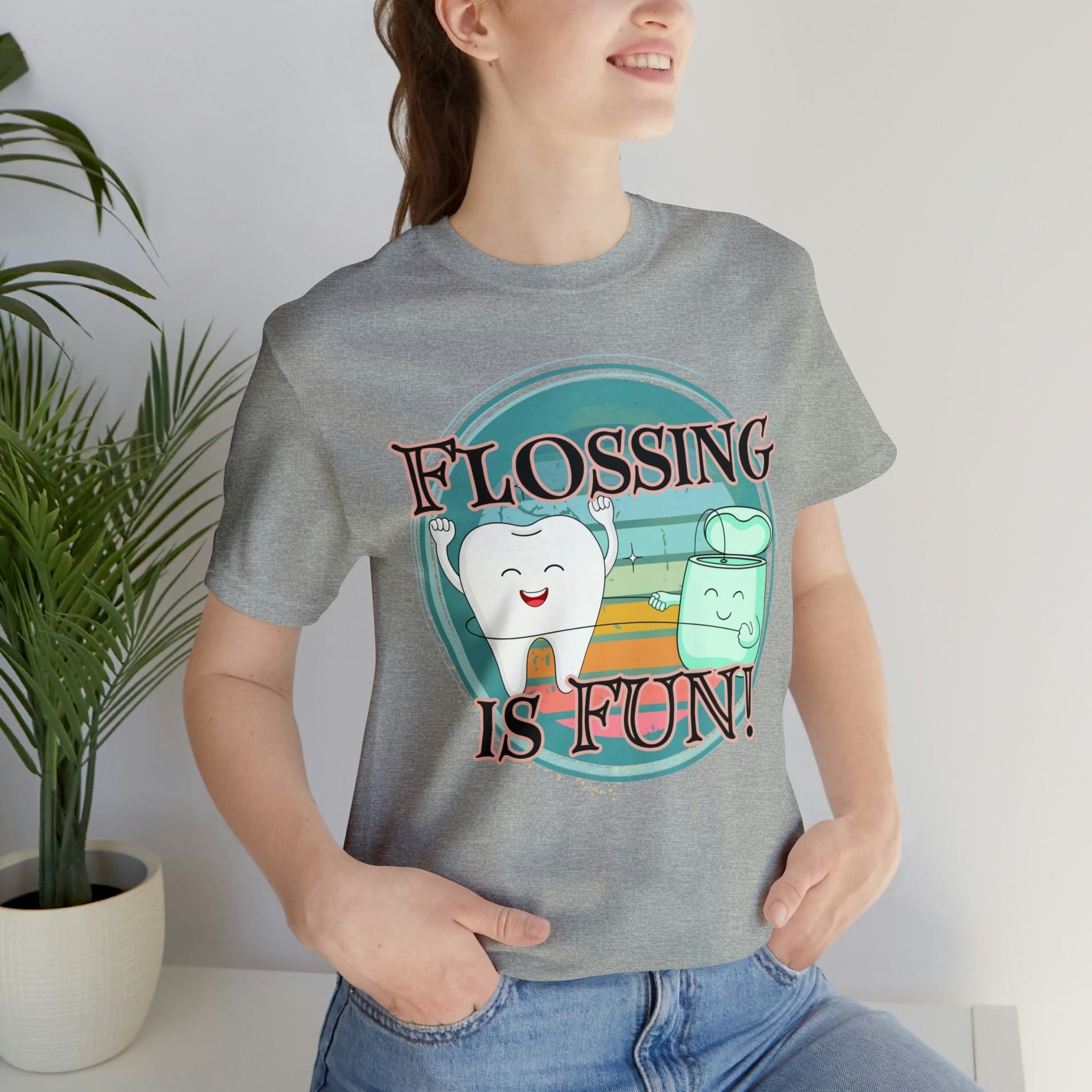 Printify T-Shirt Flossing is fun! Unisex Jersey Short Sleeve Tee