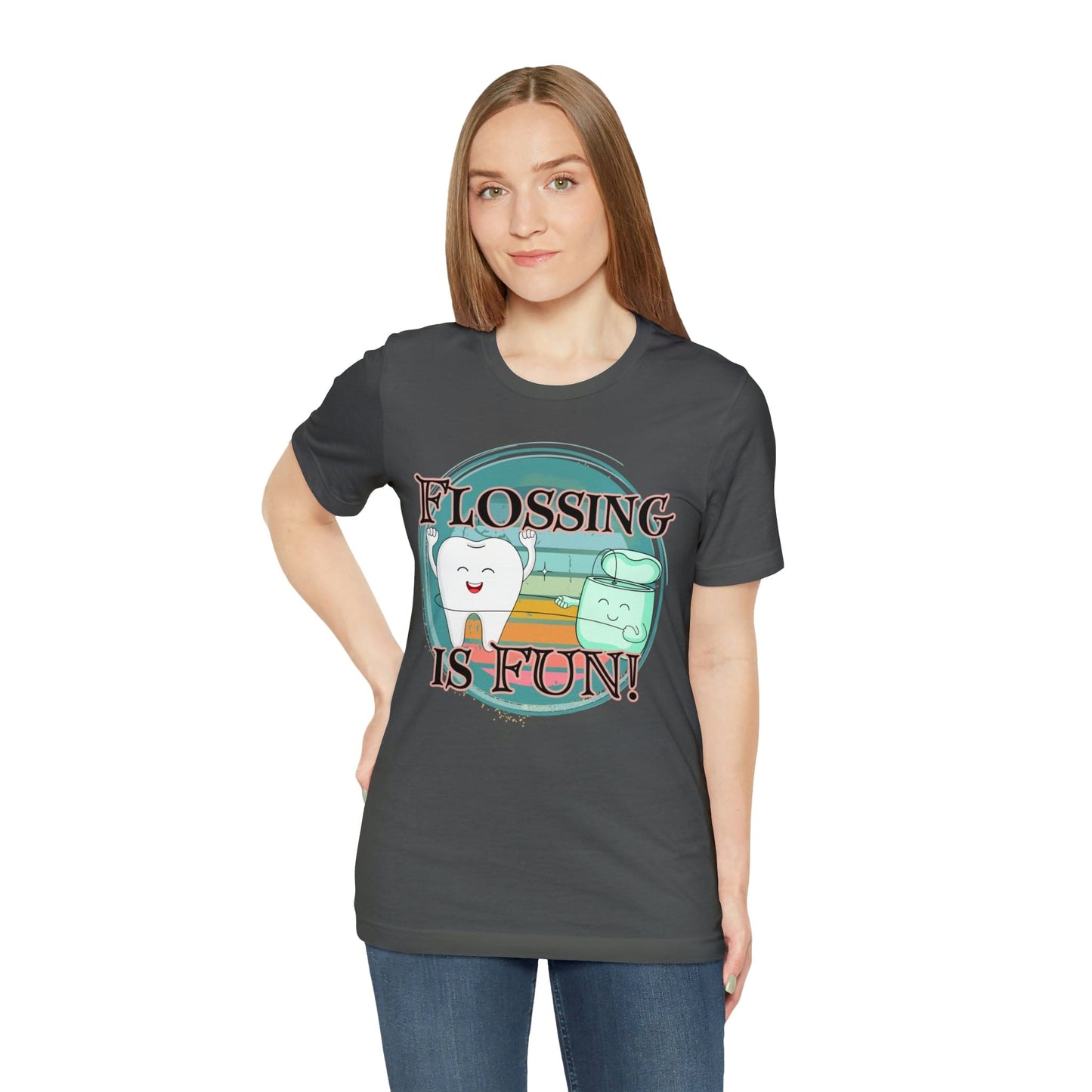 Printify T-Shirt Flossing is fun! Unisex Jersey Short Sleeve Tee