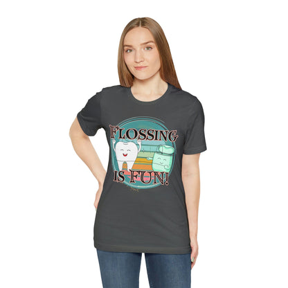 Printify T-Shirt Flossing is fun! Unisex Jersey Short Sleeve Tee