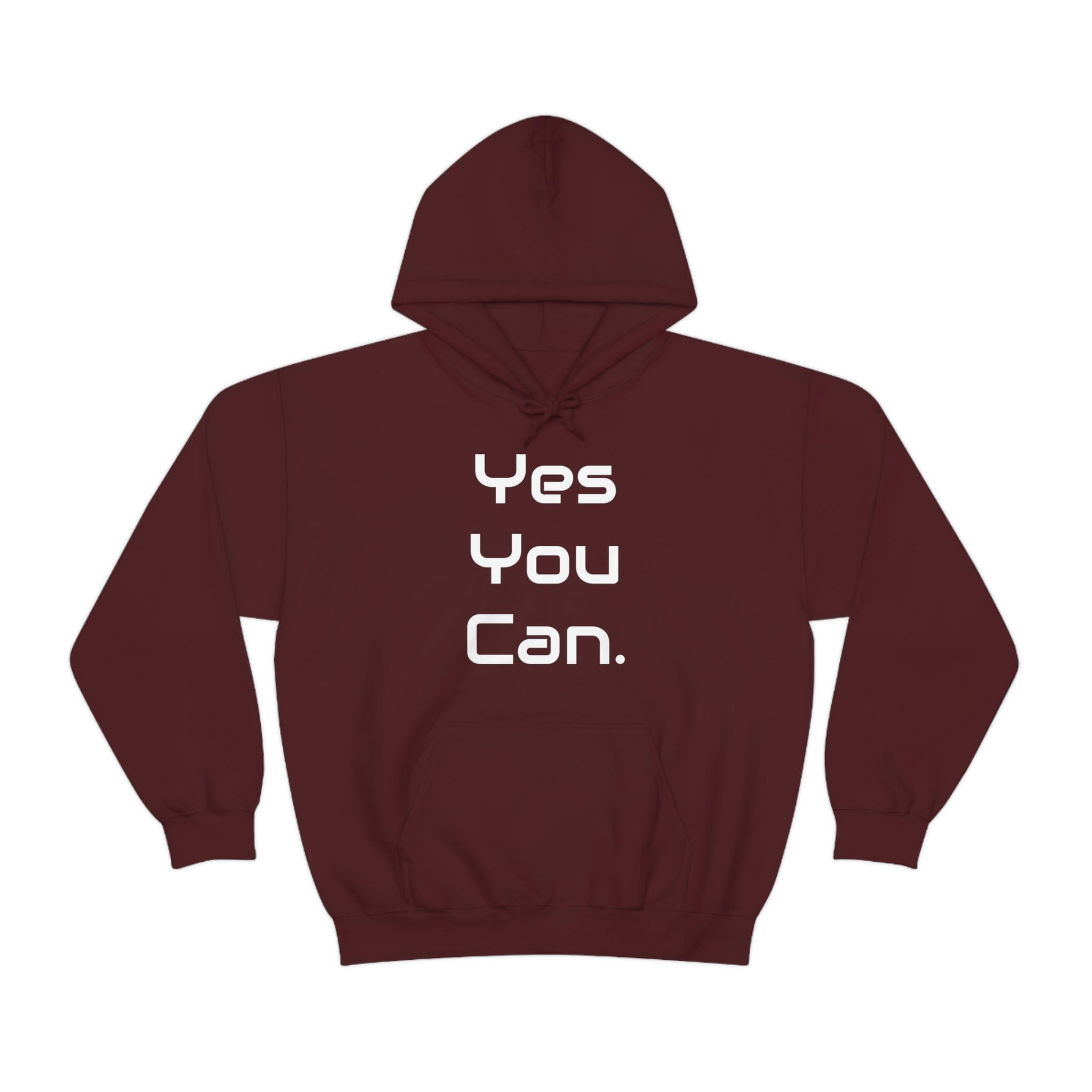 Printify Hoodie Maroon / S Yes You Can - Unisex Heavy Blend™ Hooded Sweatshirt