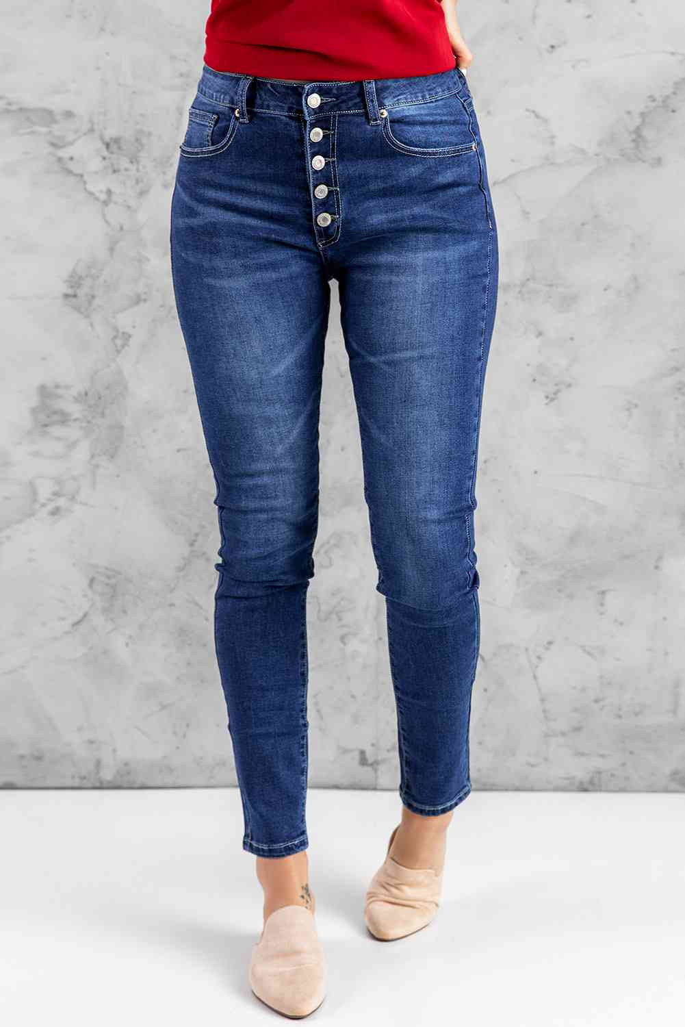 Baeful What You Want Button Fly Pocket Jeans