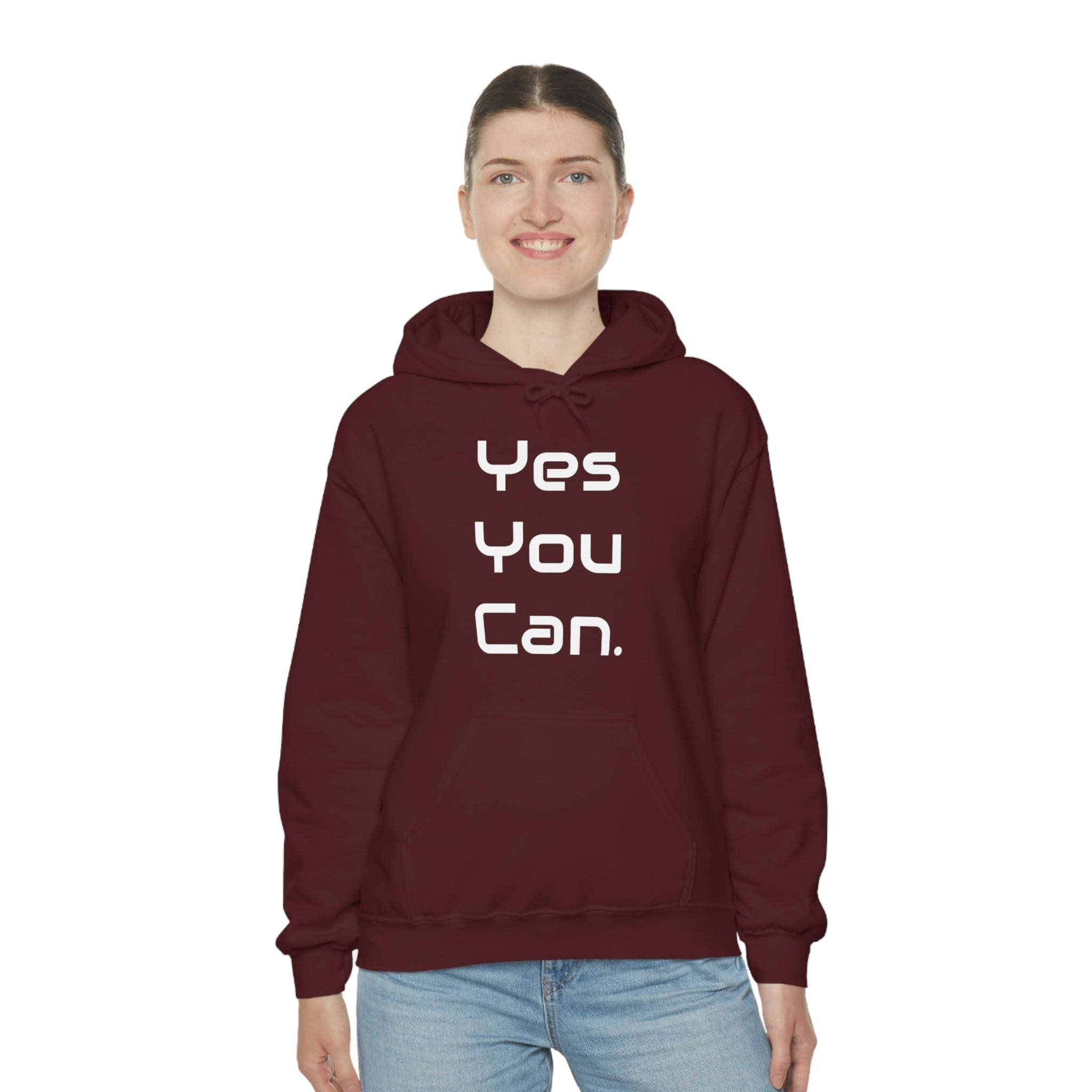 Printify Hoodie Yes You Can - Unisex Heavy Blend™ Hooded Sweatshirt