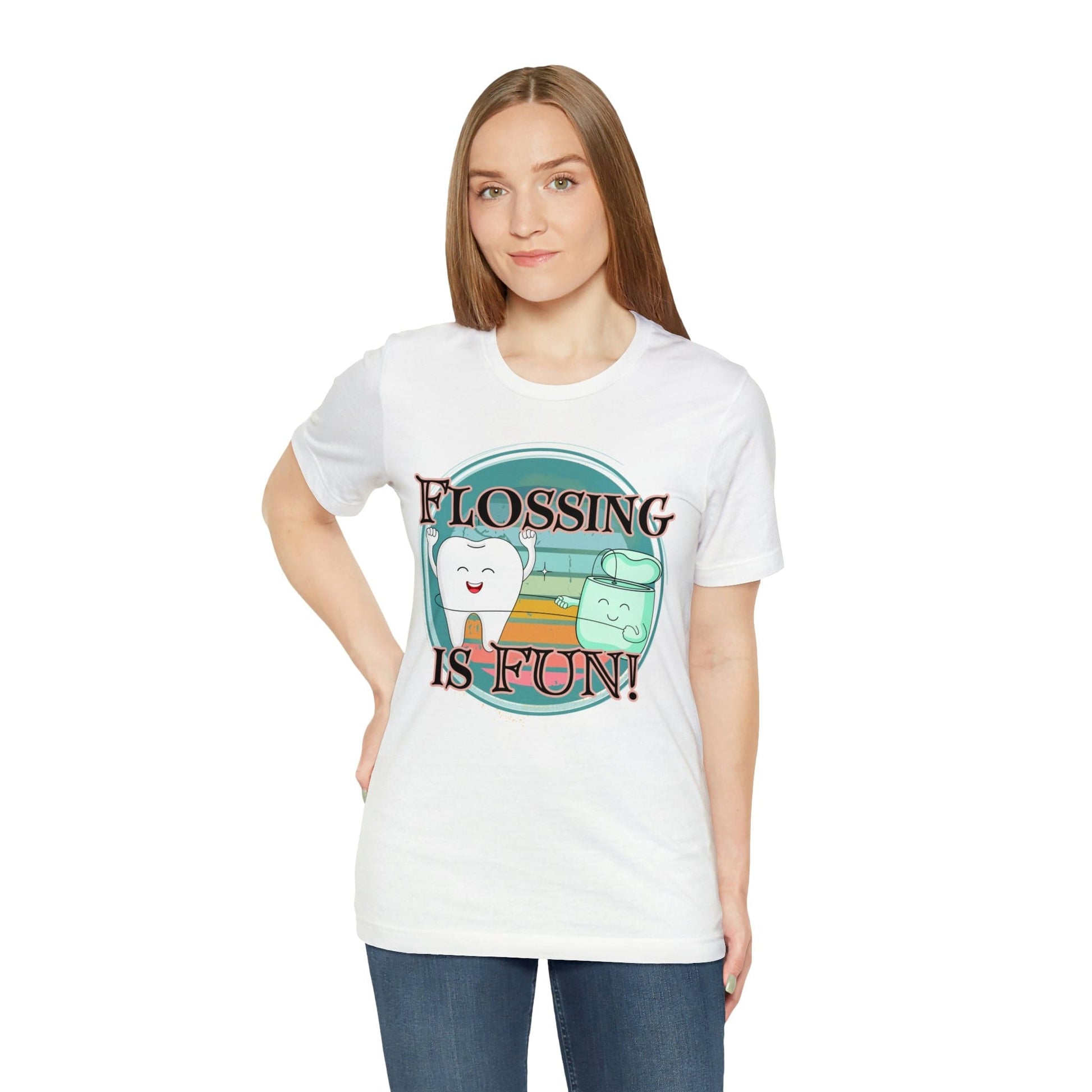 Printify T-Shirt Flossing is fun! Unisex Jersey Short Sleeve Tee