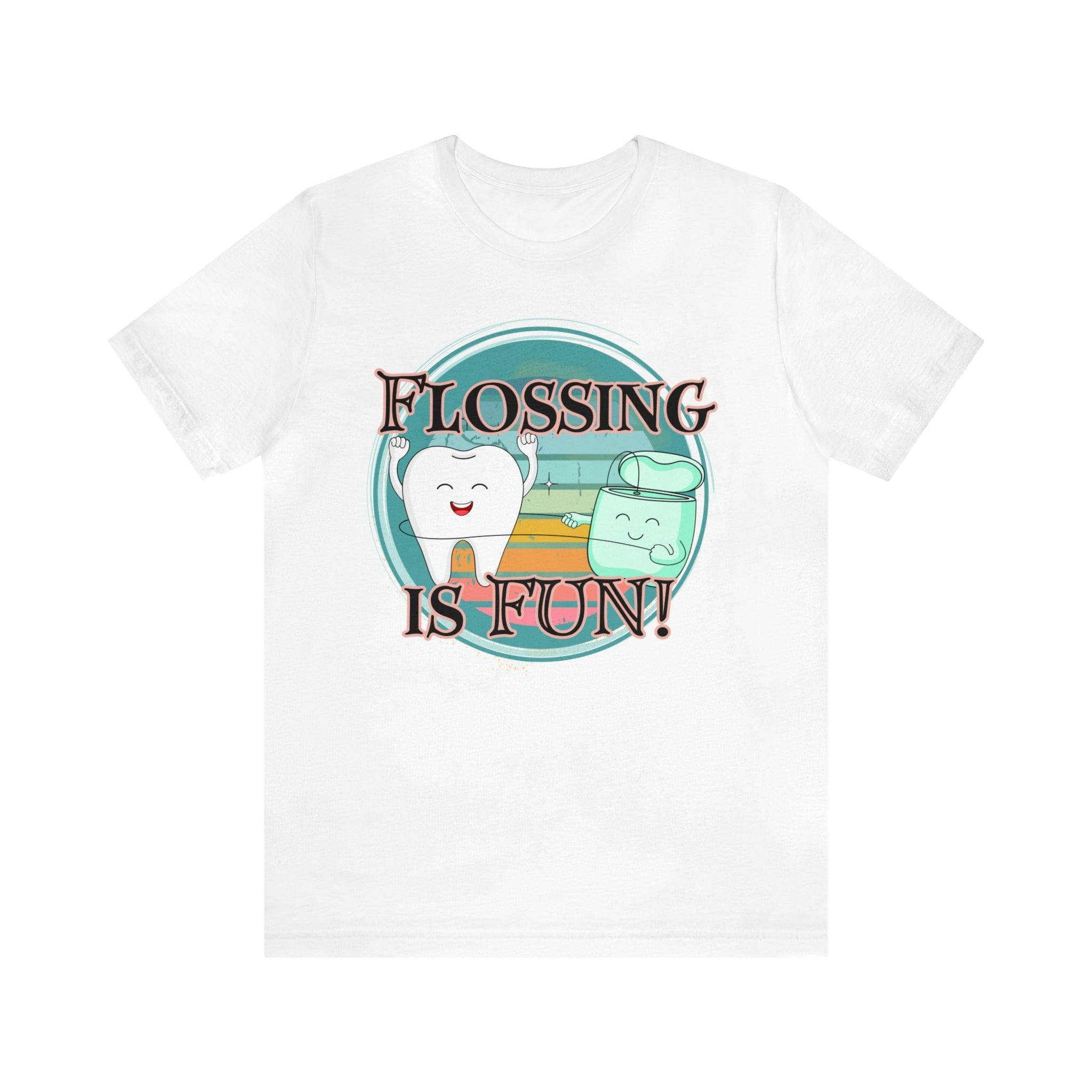 Printify T-Shirt White / S Flossing is fun! Unisex Jersey Short Sleeve Tee