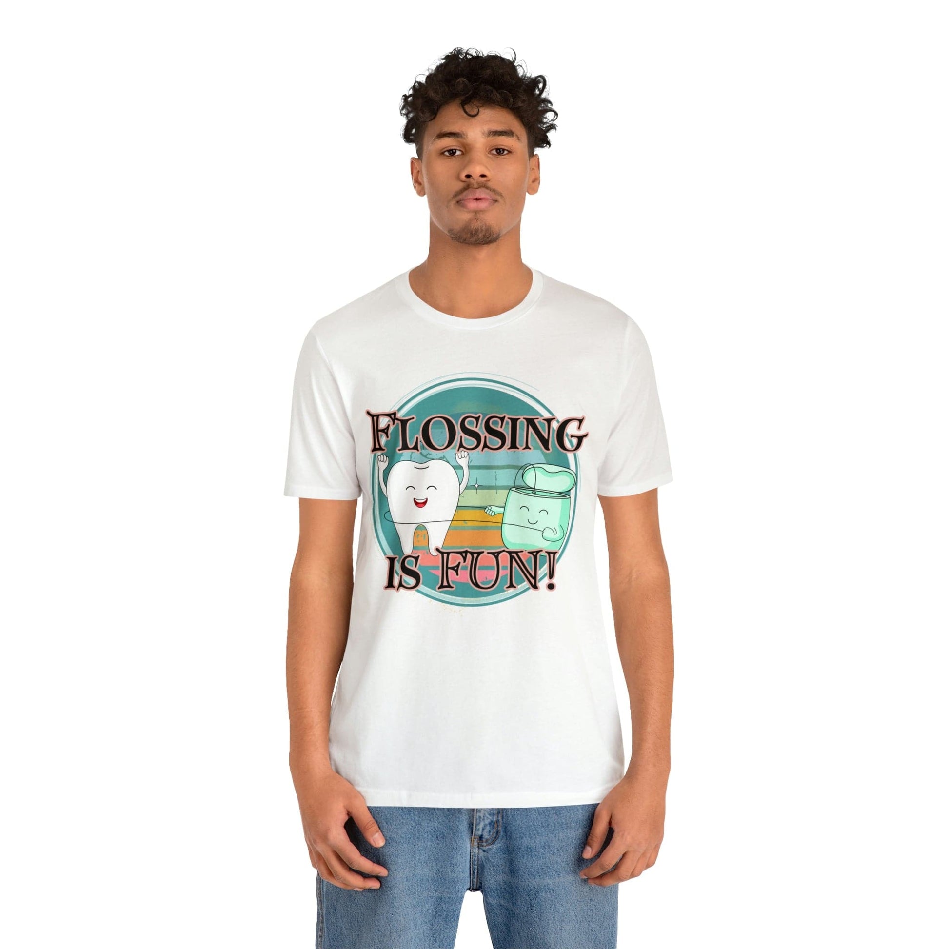 Printify T-Shirt Flossing is fun! Unisex Jersey Short Sleeve Tee