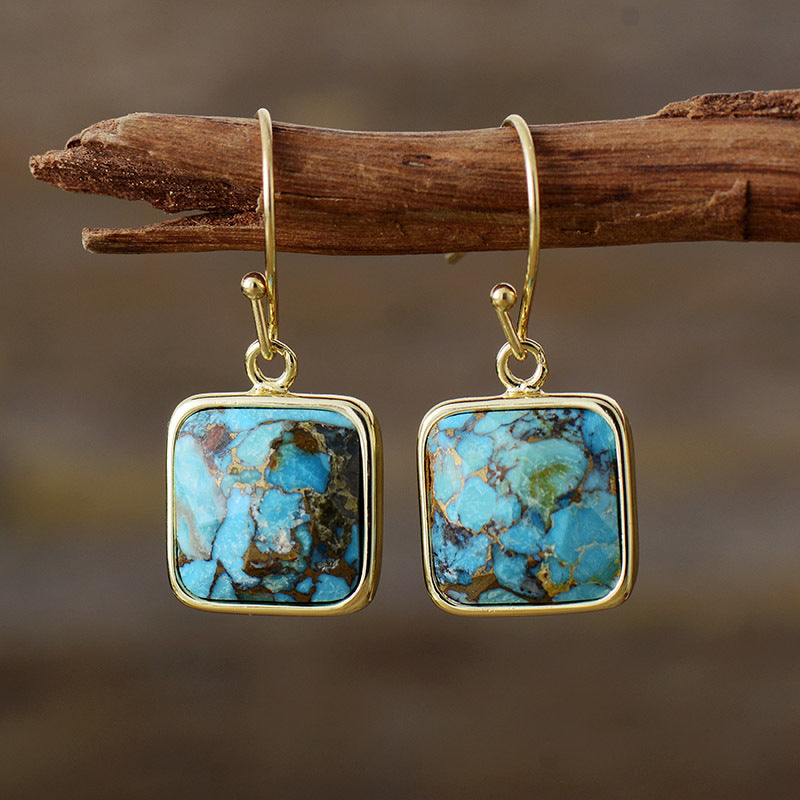 Square Copper Drop Earrings - Spruced Roost