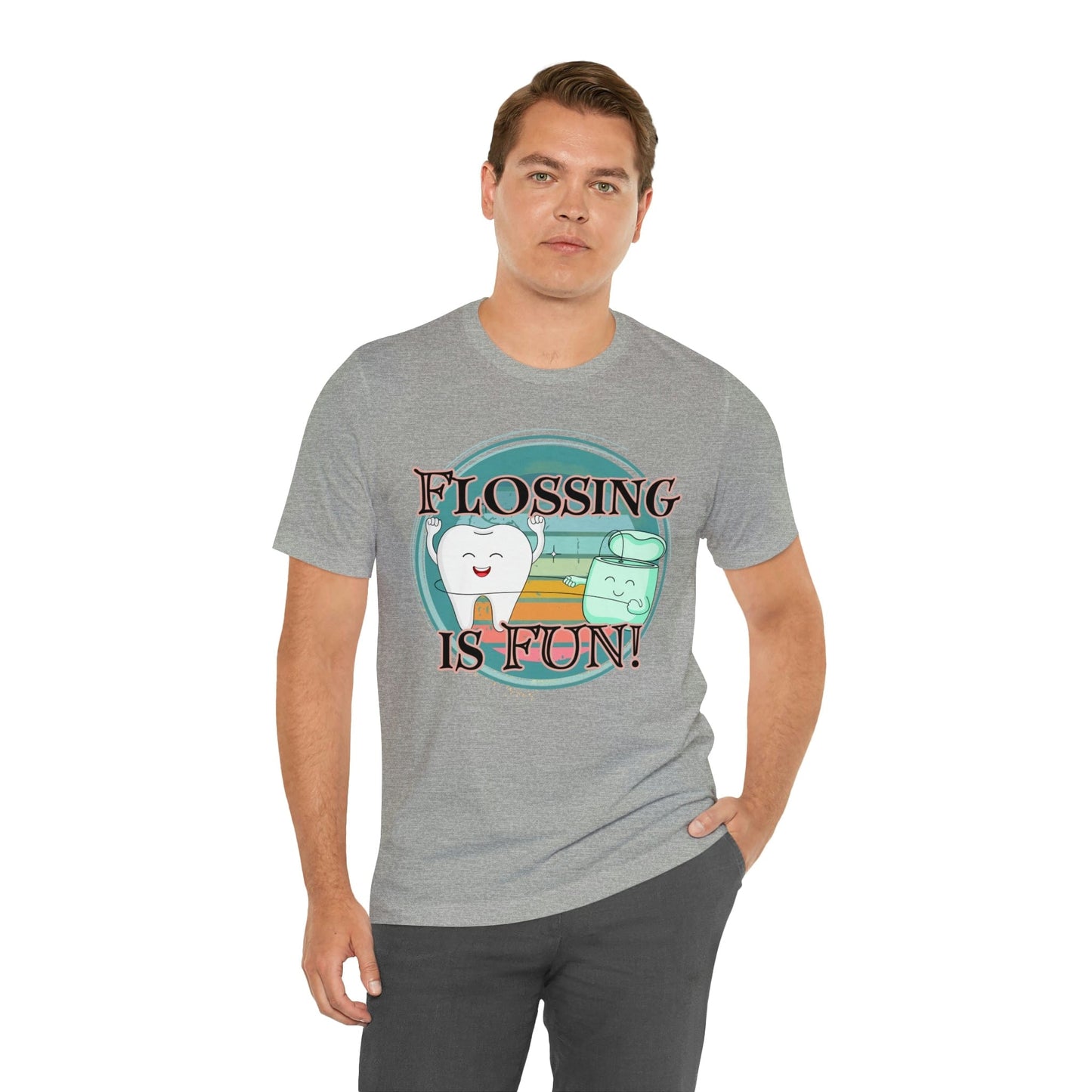 Printify T-Shirt Flossing is fun! Unisex Jersey Short Sleeve Tee