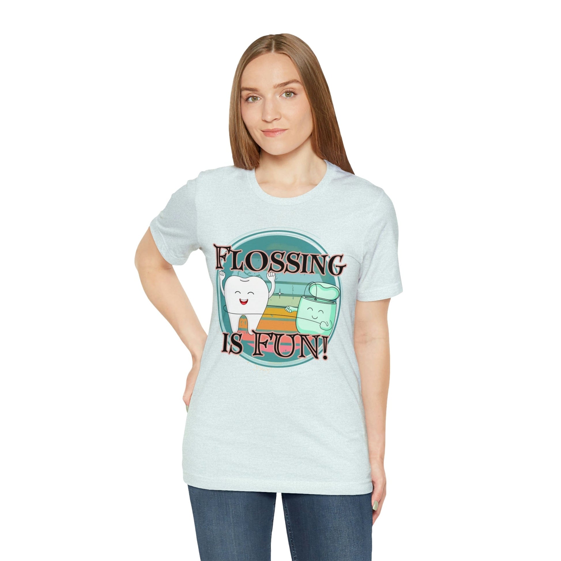 Printify T-Shirt Flossing is fun! Unisex Jersey Short Sleeve Tee